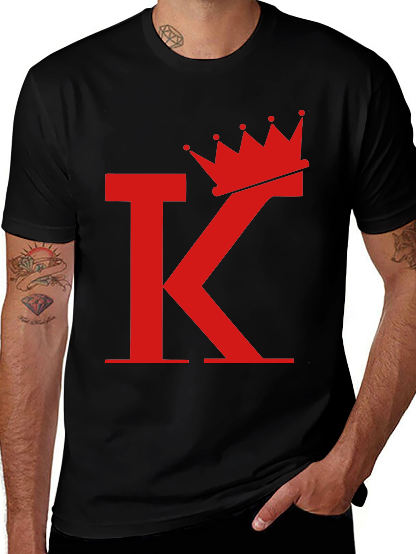 Variant 25 of King Crown Initial T-Shirt - Stylish Graphic Tee