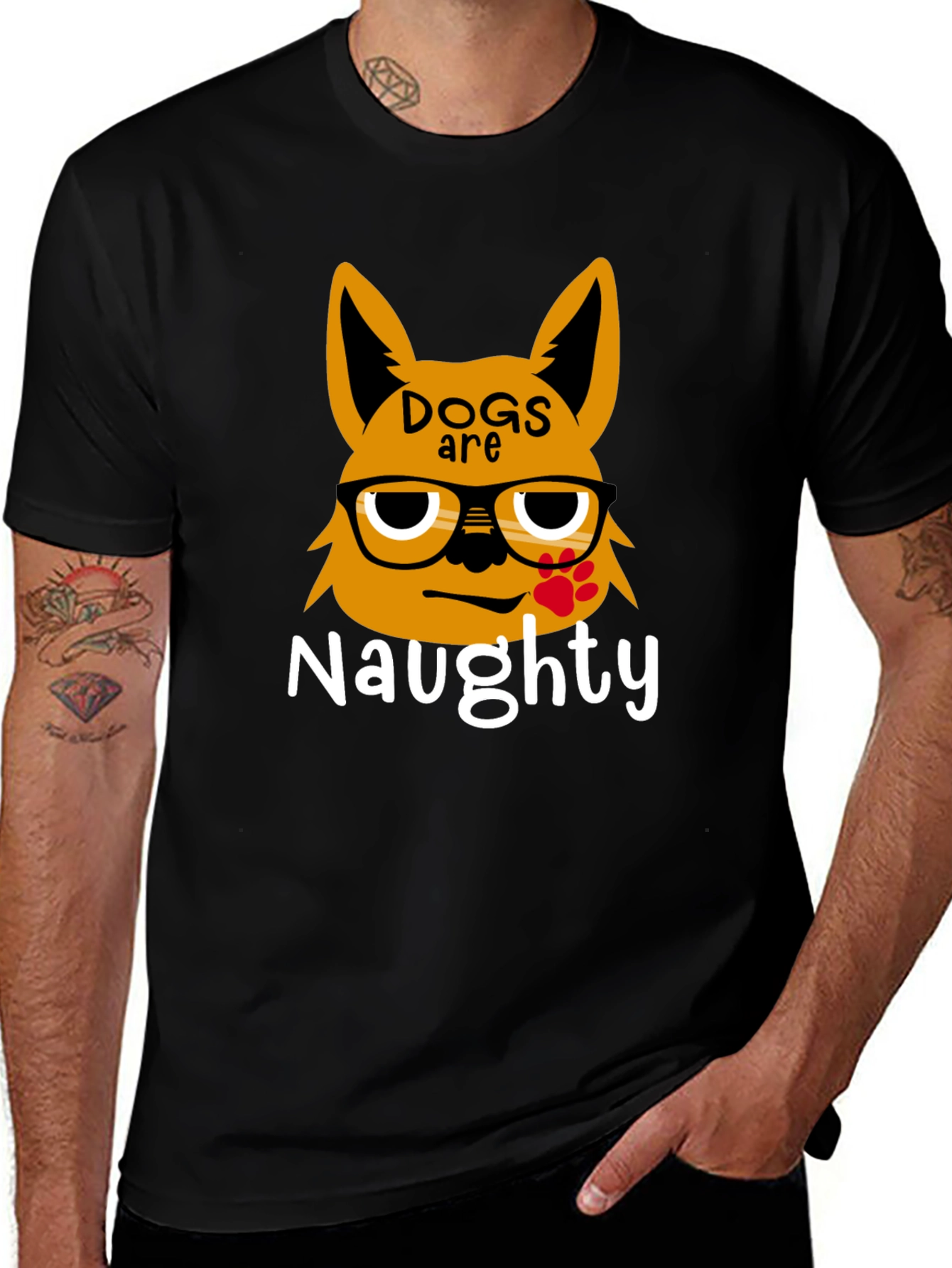 Variant 12 of Naughty Dogs Graphic Tee - Black Casual T-Shirt