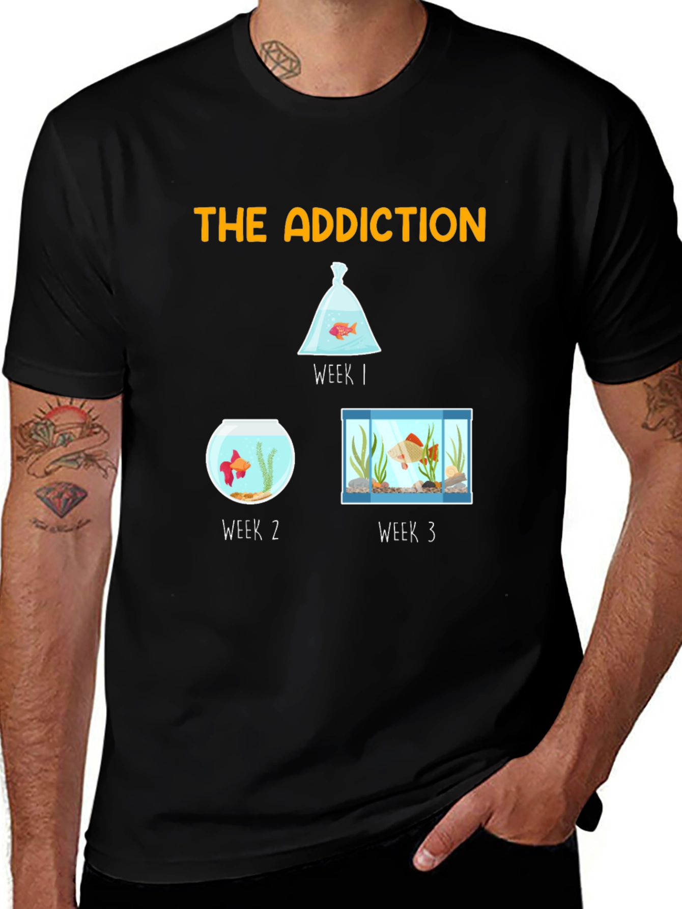 Variant 4 of The Addiction T-Shirt - Goldfish Evolution