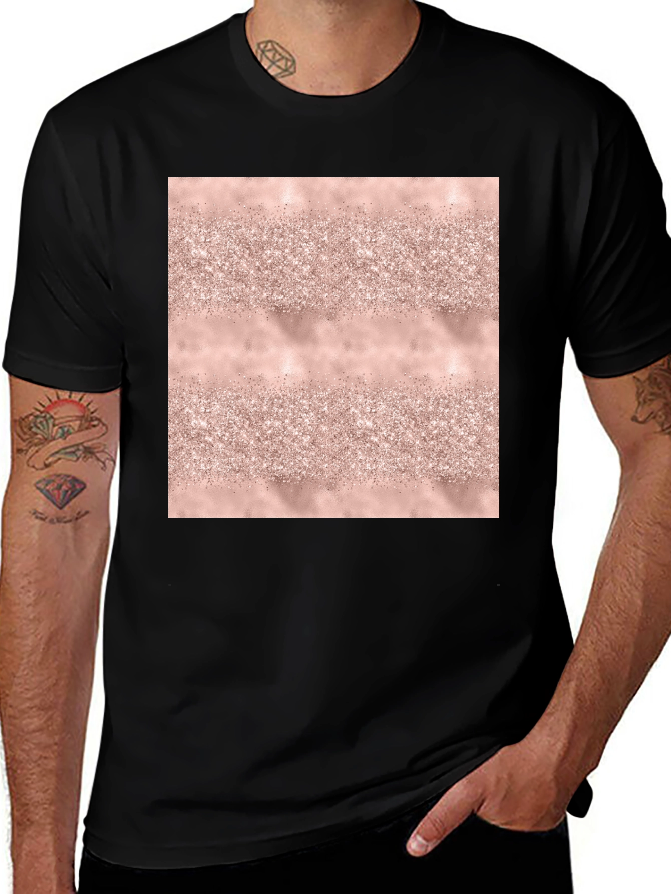 Variant 18 of Glitter Texture Tee - Stylish Black T-Shirt