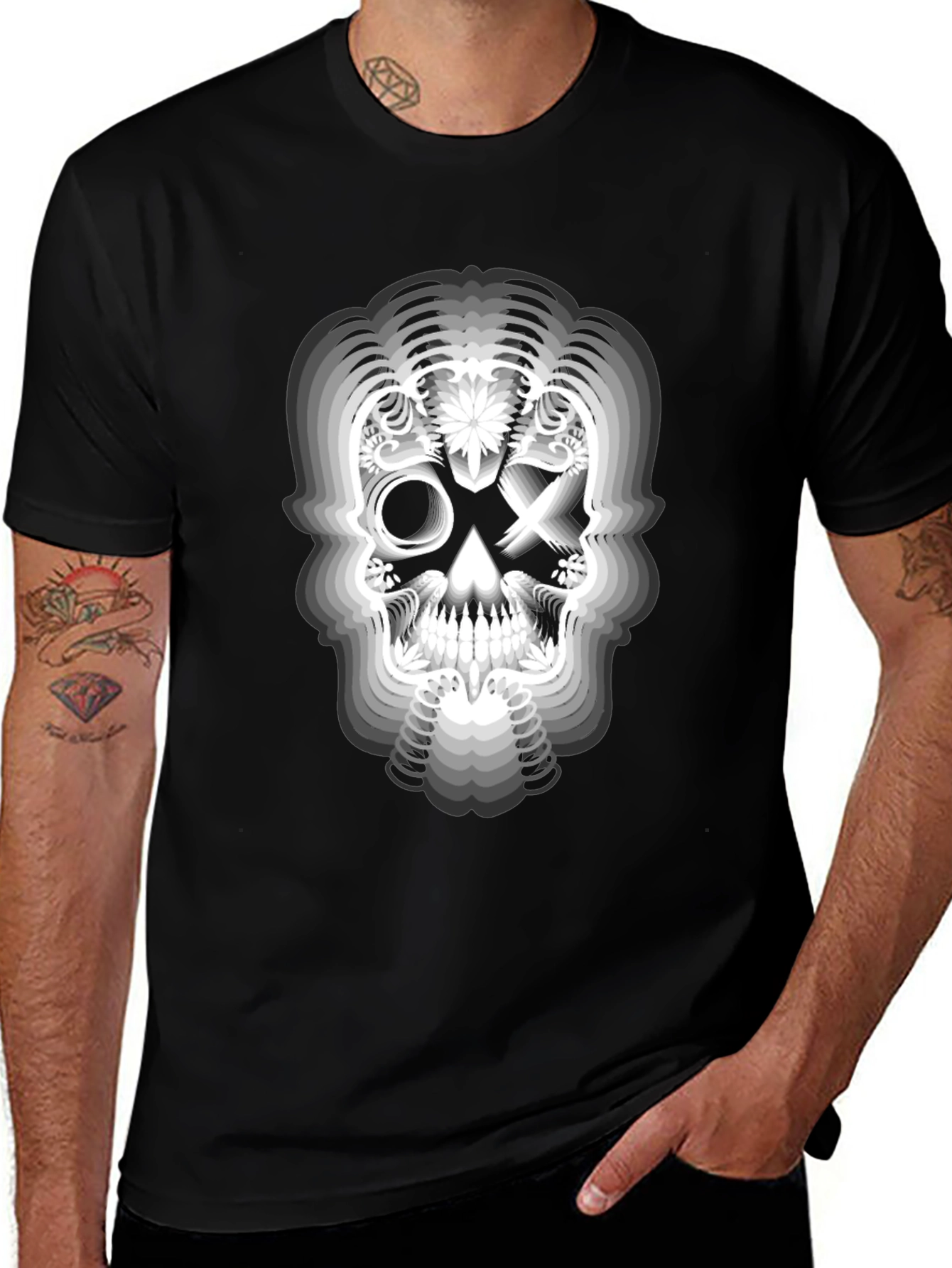 Variant 25 of Skull Graphic Black T-Shirt