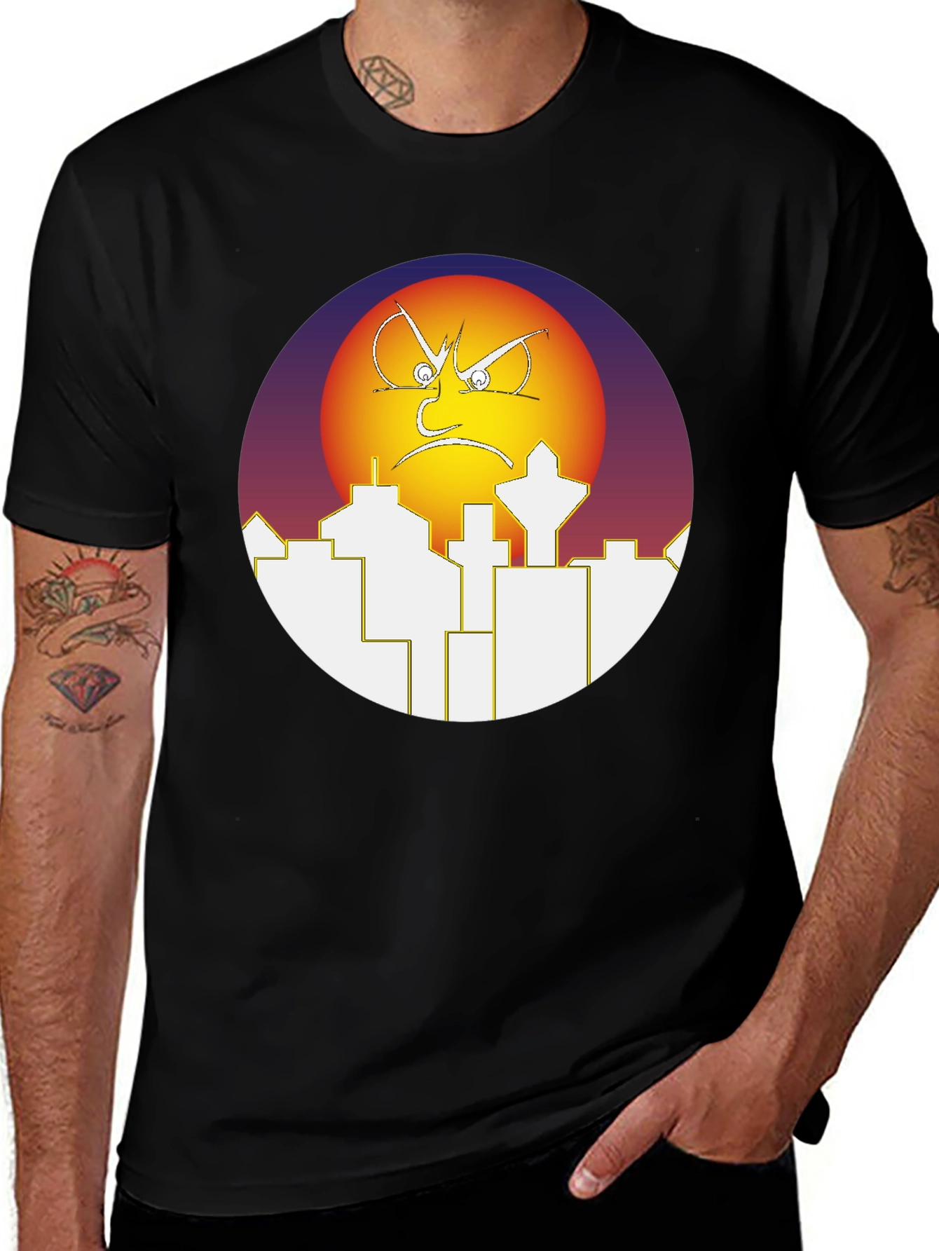 Variant 11 of Angry Sun Over City T-Shirt