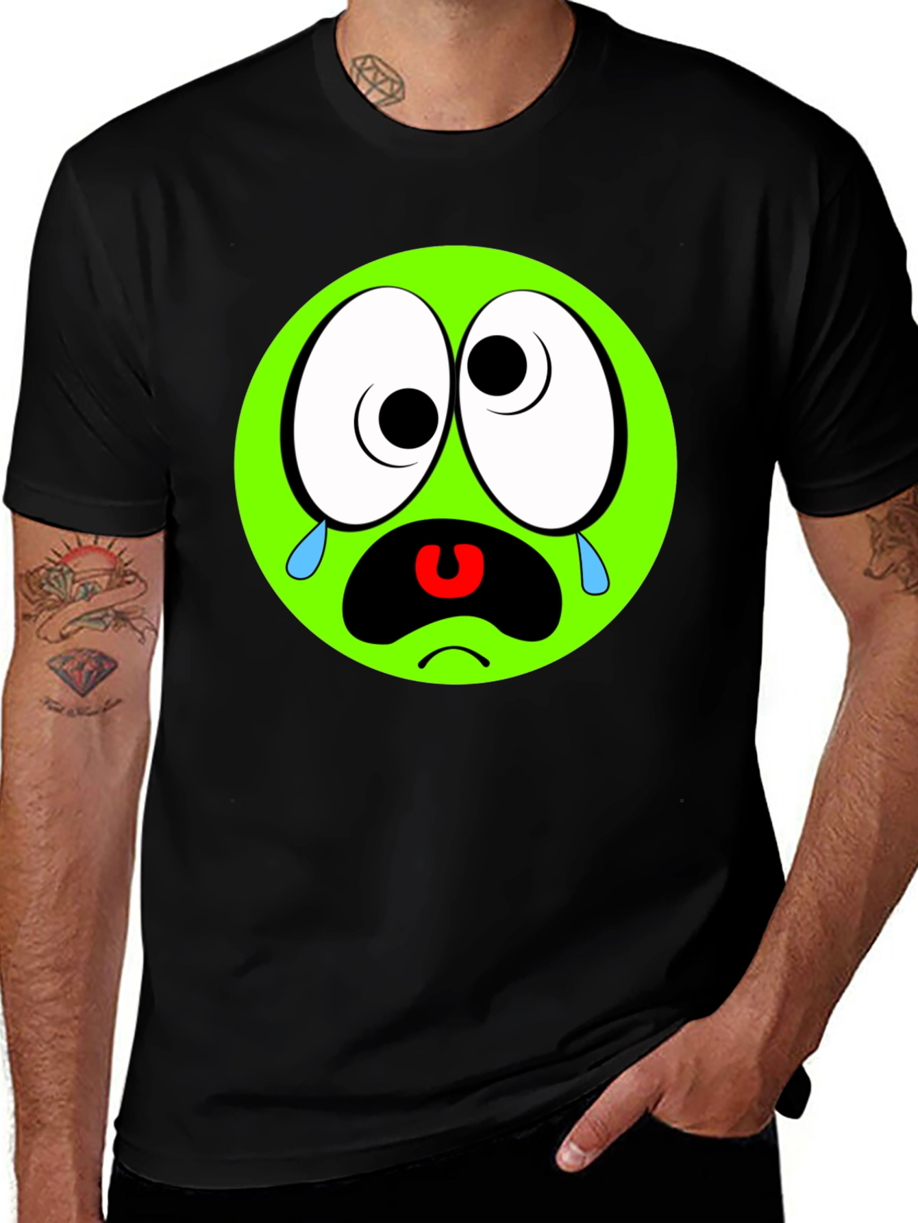 Sad Emoji Black T-Shirt