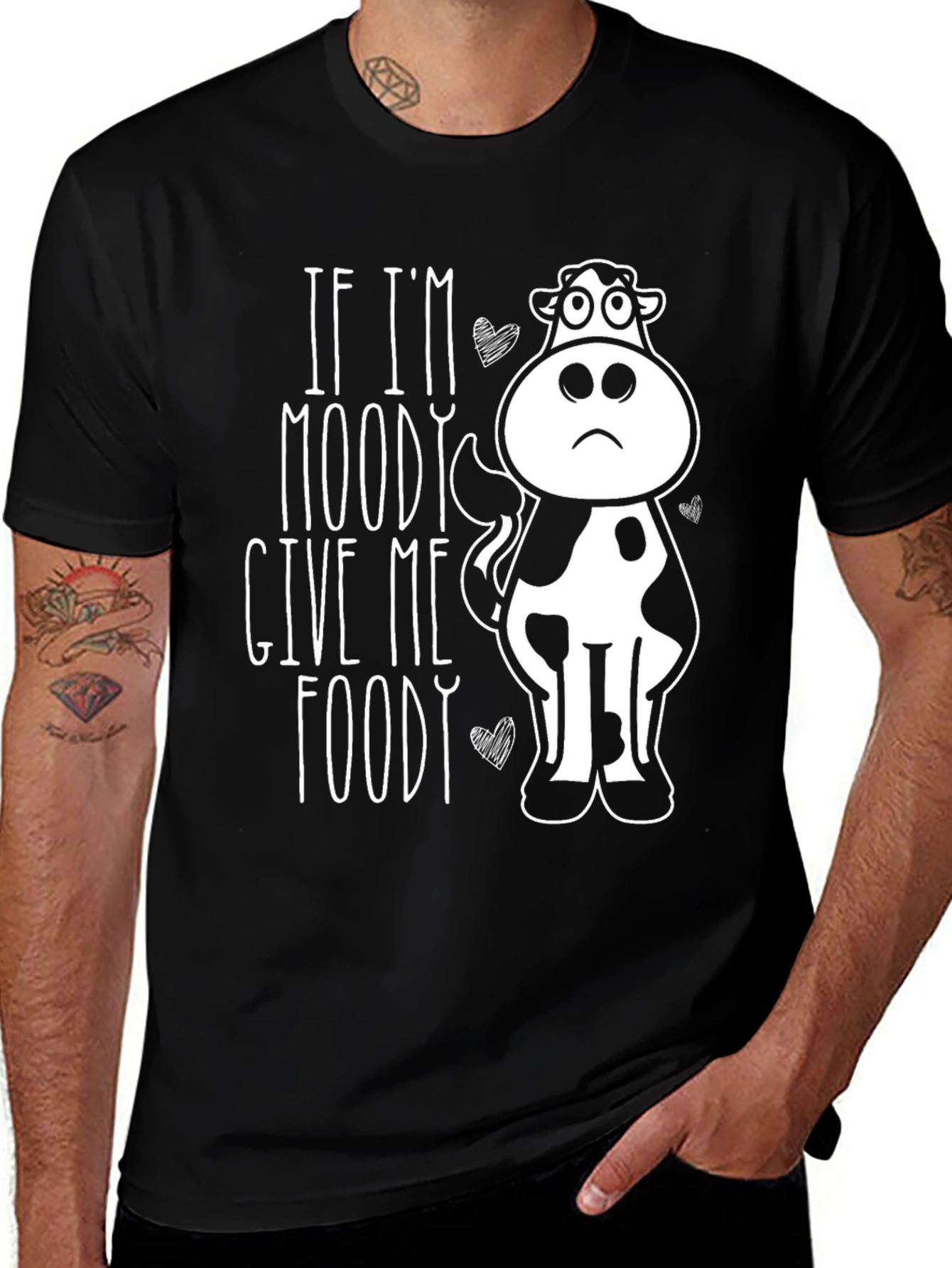 Variant 2 of Moody Cow Graphic Tee -  Funny Foodie T-Shirt