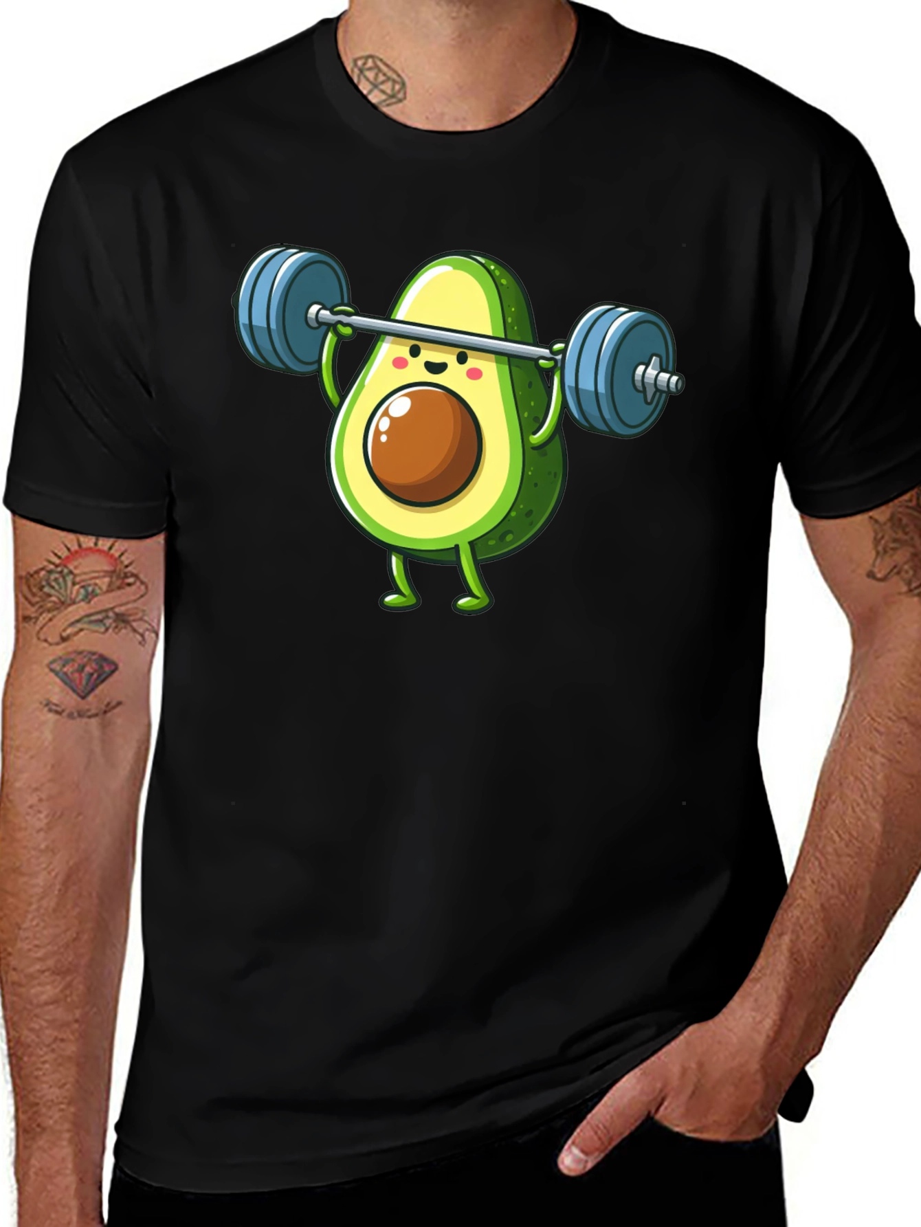 Variant 7 of Avocado Lifting Barbell Funny Workout T-Shirt