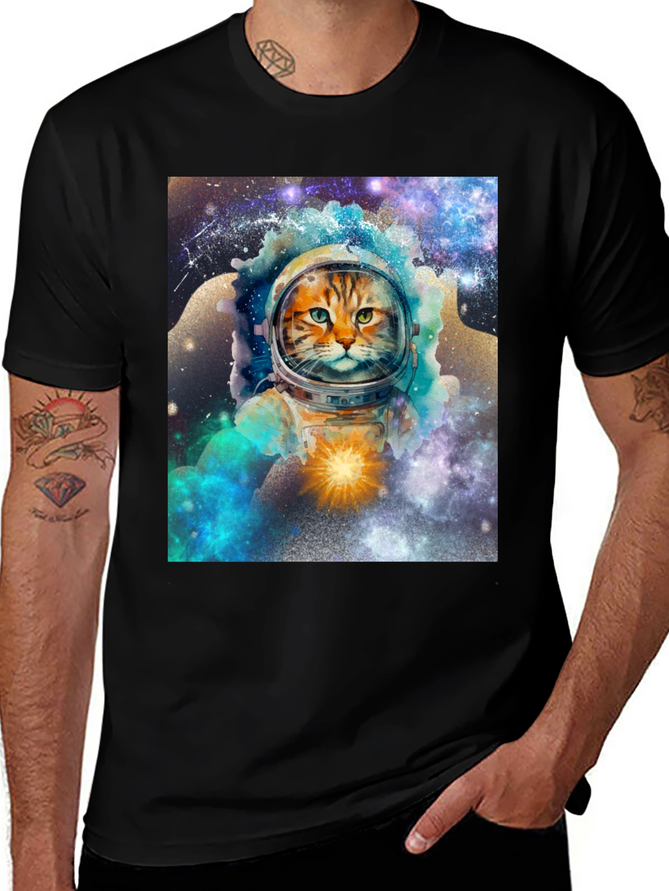 Variant 8 of Cosmic Cat Astronaut Graphic T-Shirt