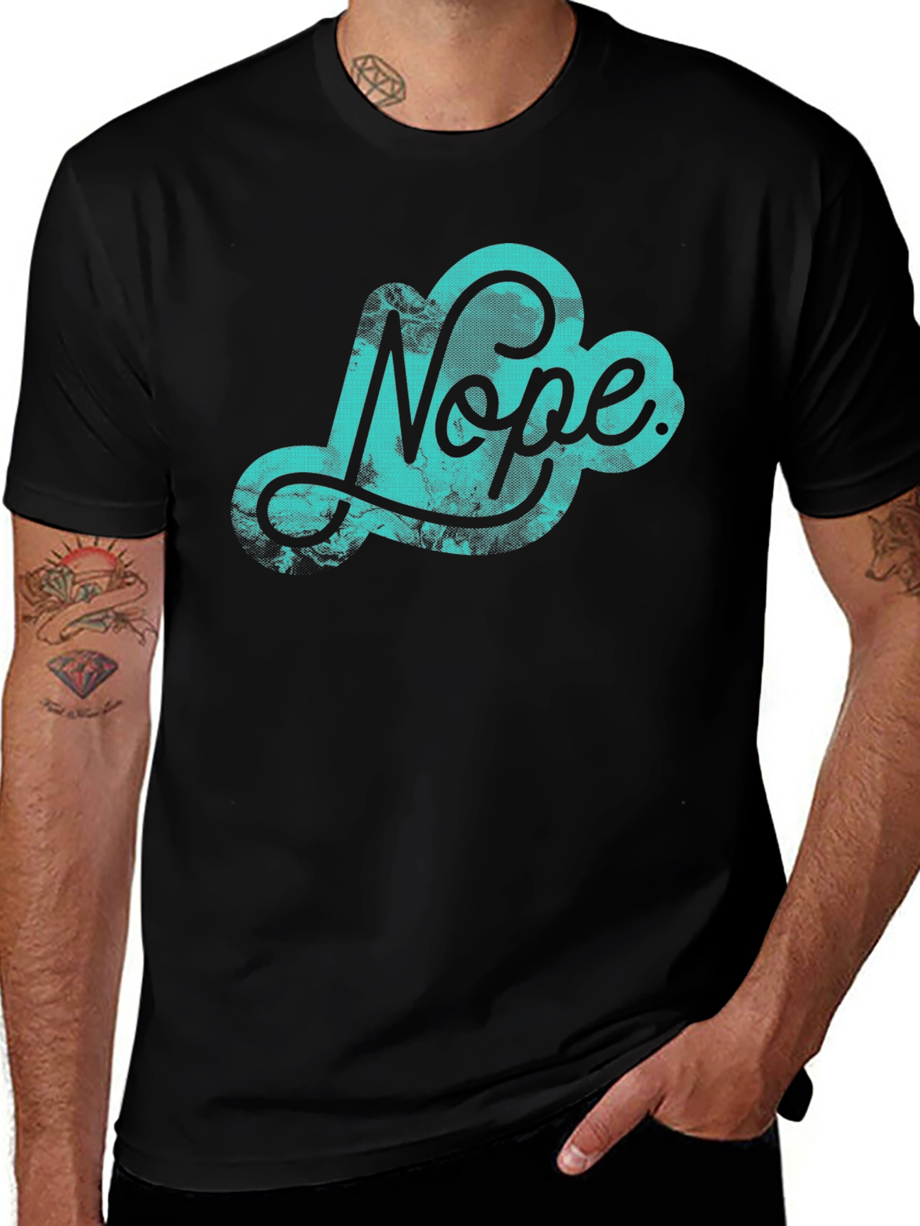 Variant 27 of Nope Graphic Tee - Black Cotton T-Shirt