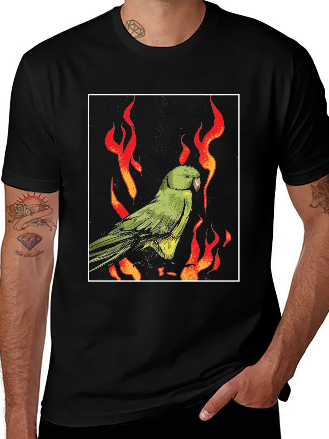 Variant 25 of Parrot in Flames Graphic Tee