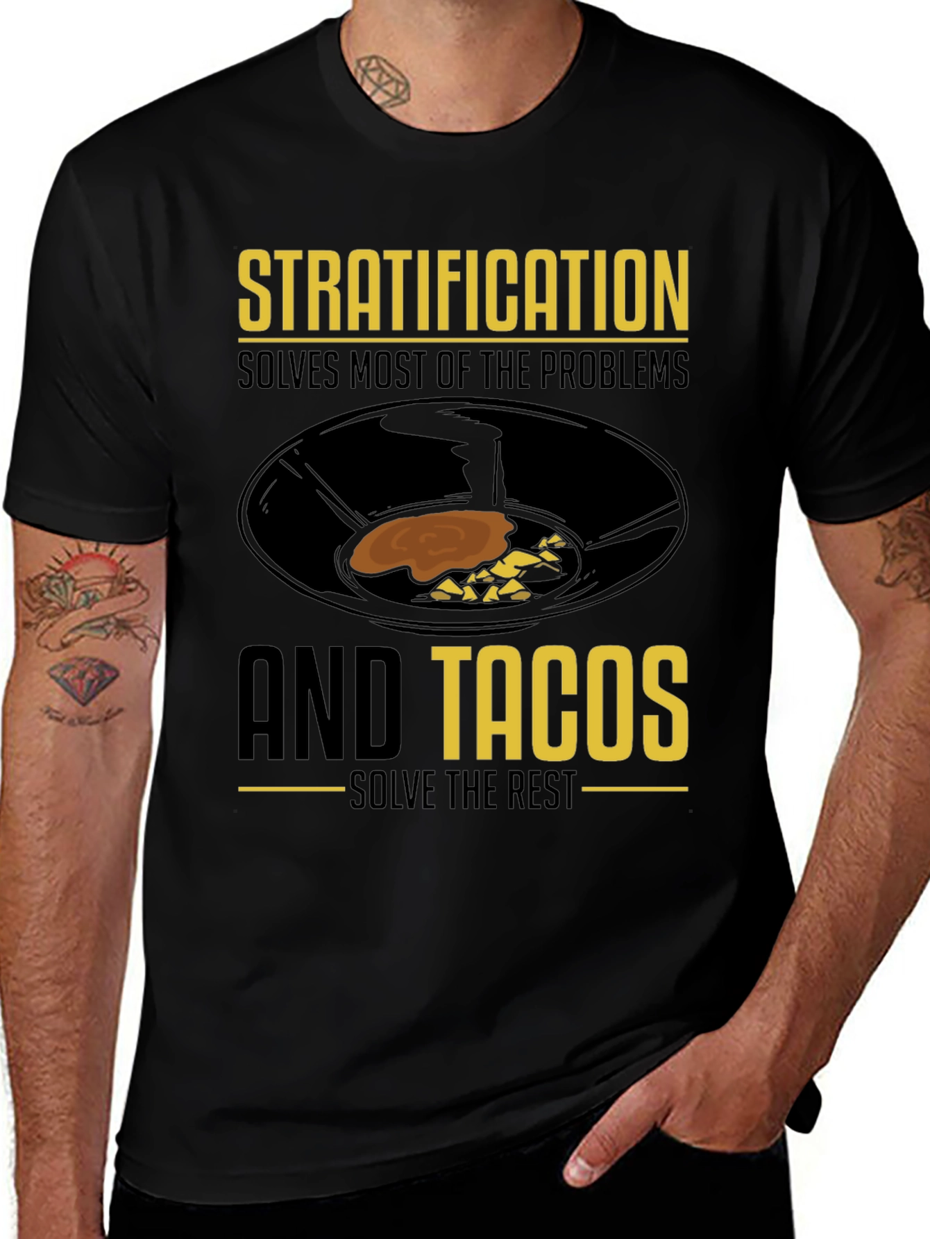 Variant 23 of Stratification & Tacos Men's Graphic T-Shirt