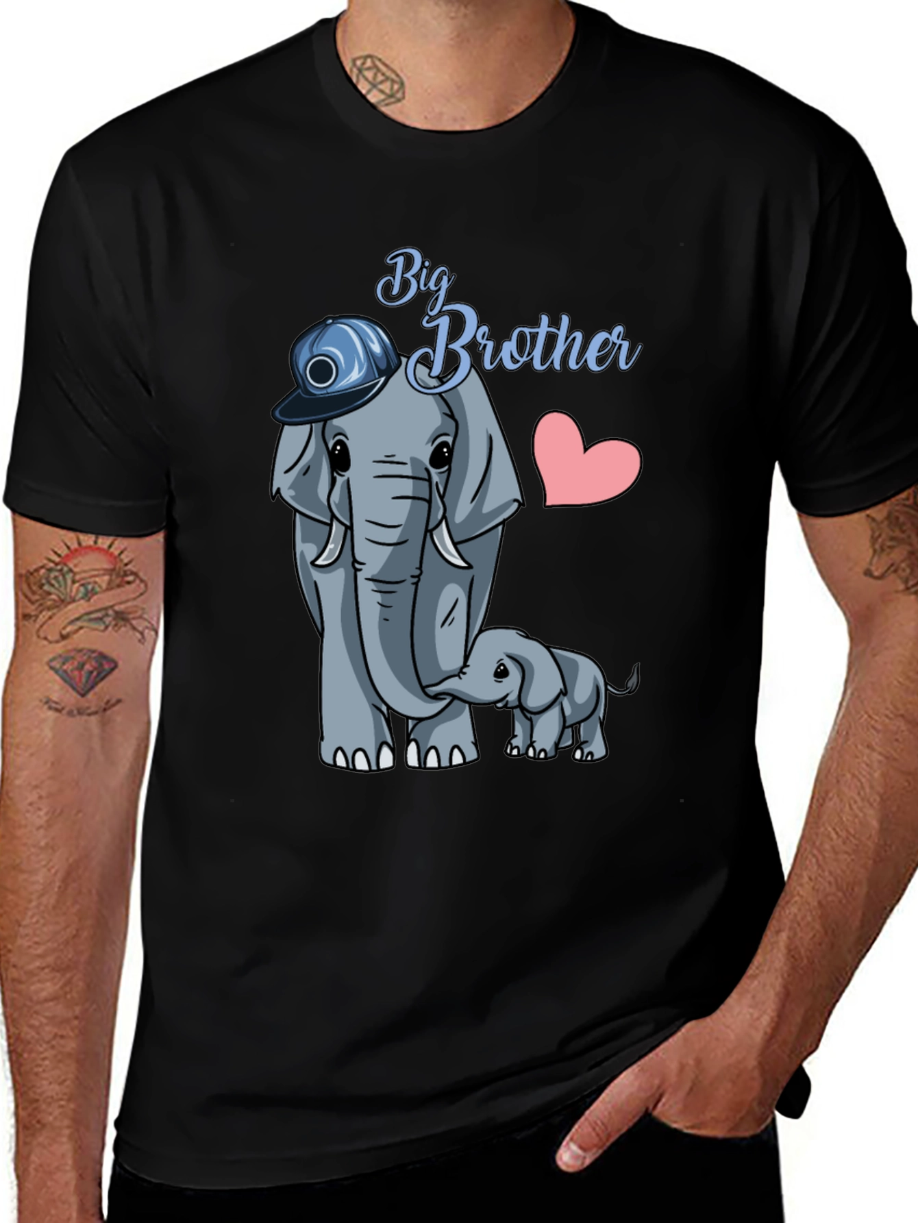 Big Brother Elephant Tee - Cute Family Matching Shirt