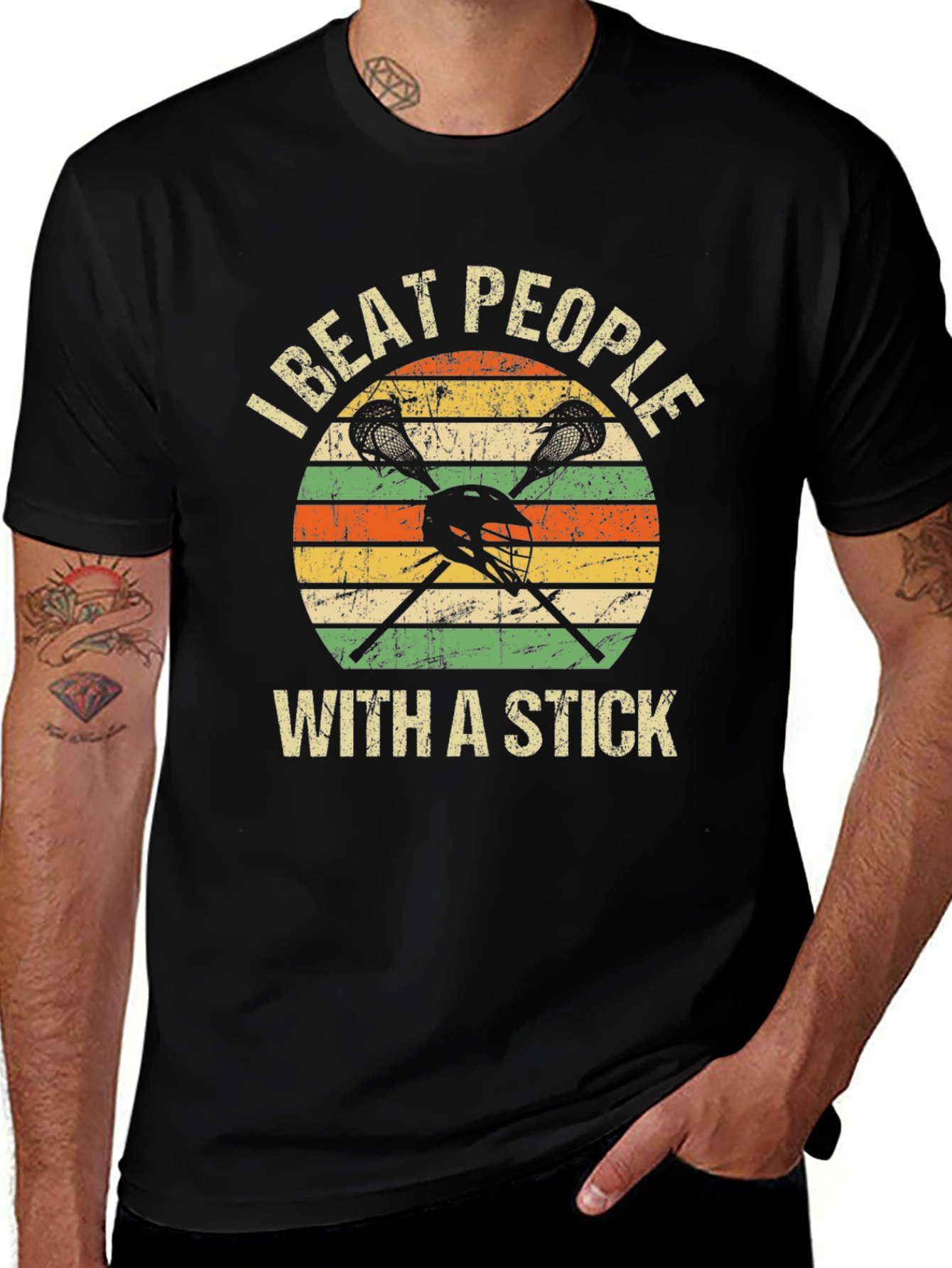 Lacrosse "I Beat People With a Stick" Graphic Tee