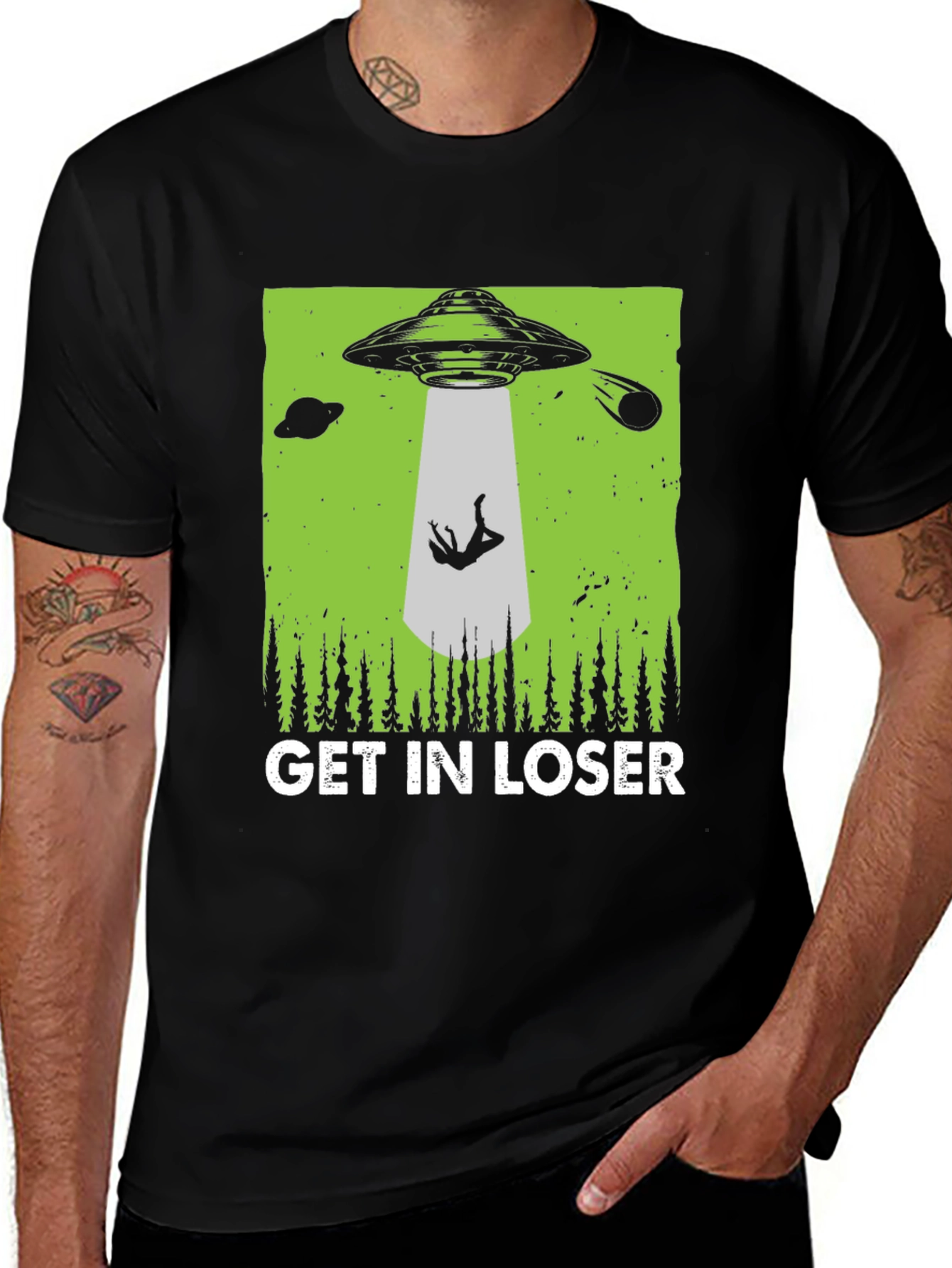 Variant 7 of Get In Loser Alien Abduction T-Shirt