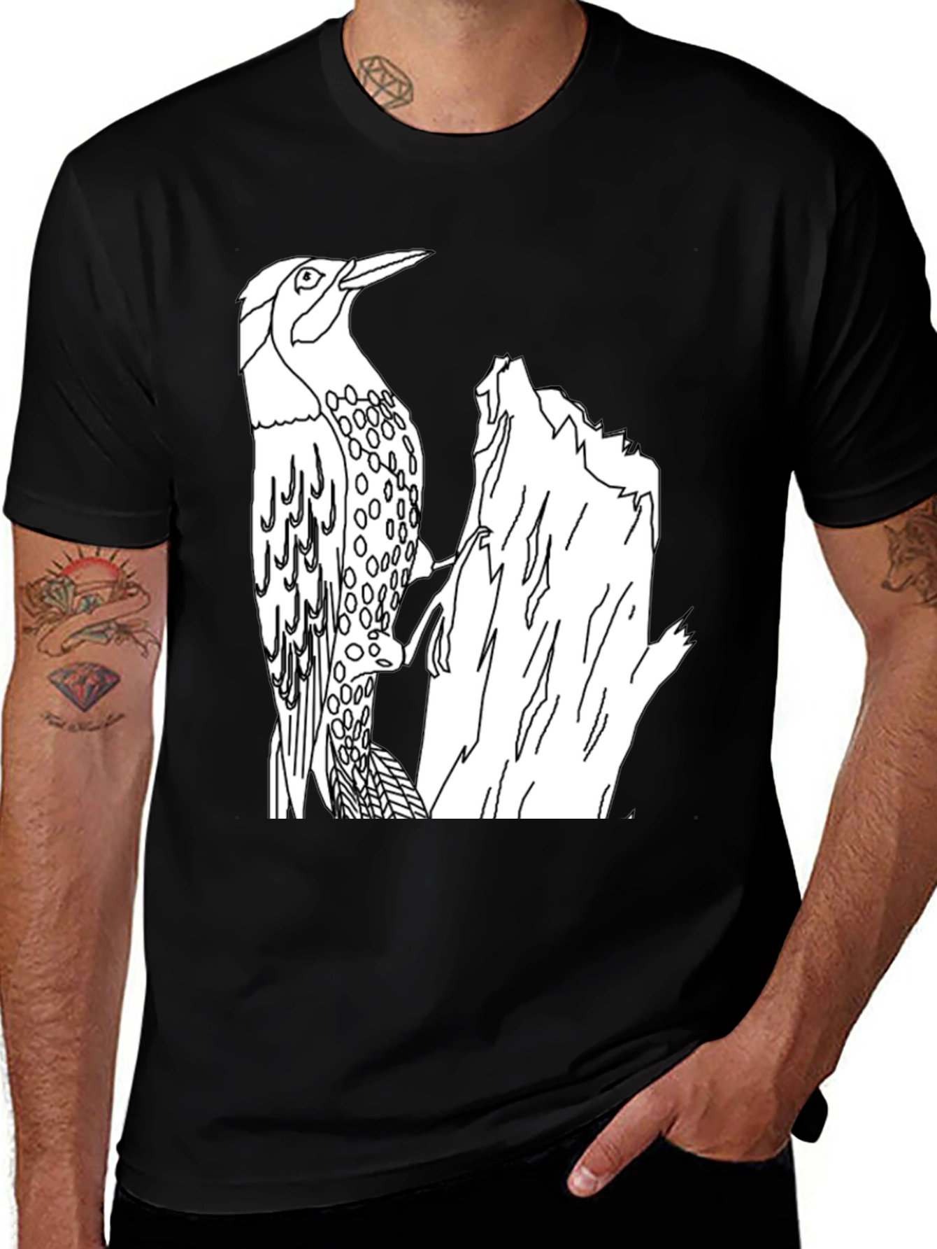 Variant 13 of Woodpecker Tee - Nature Inspired Graphic T-Shirt