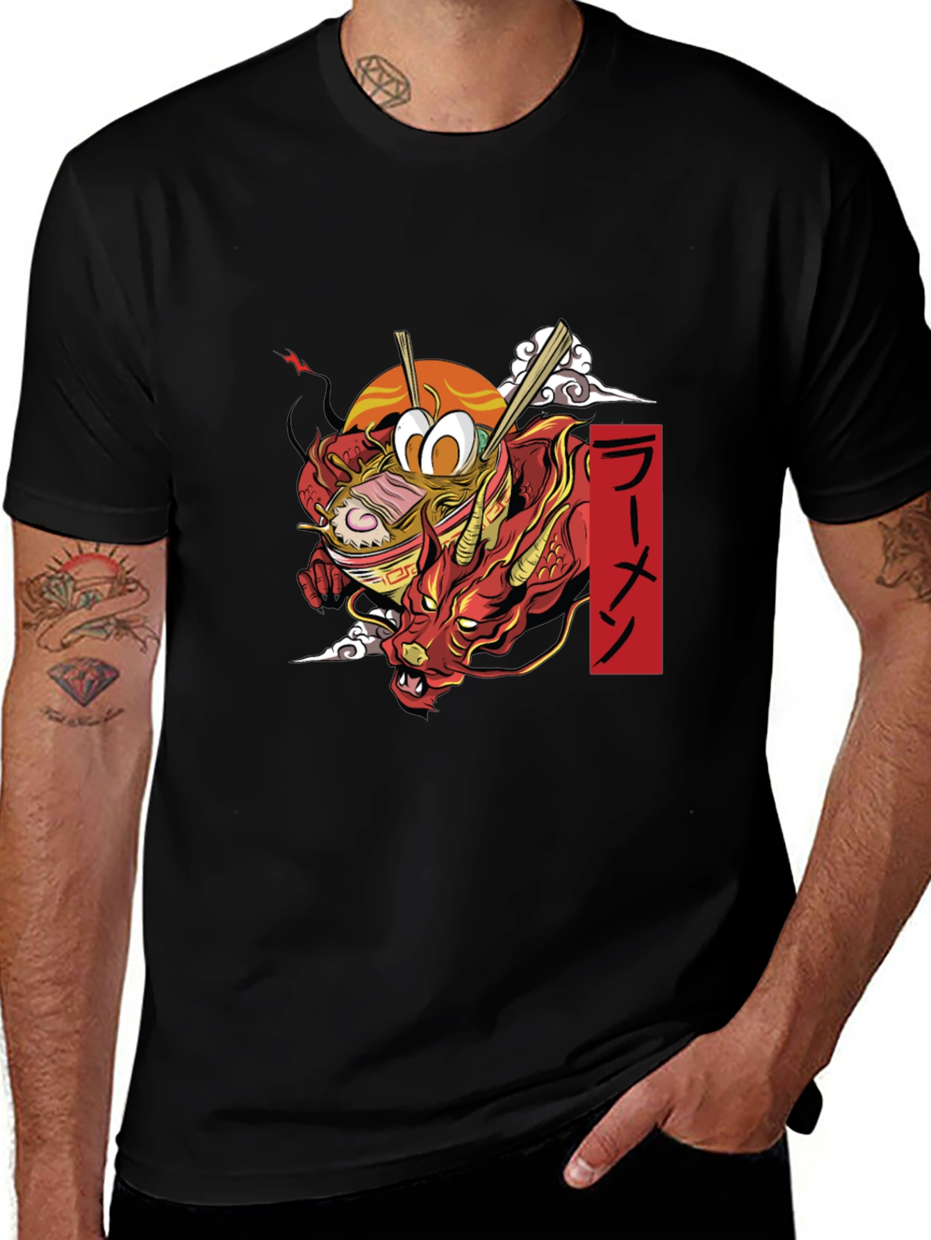 Variant 11 of Ramen Dragon Graphic Tee - Black T-Shirt