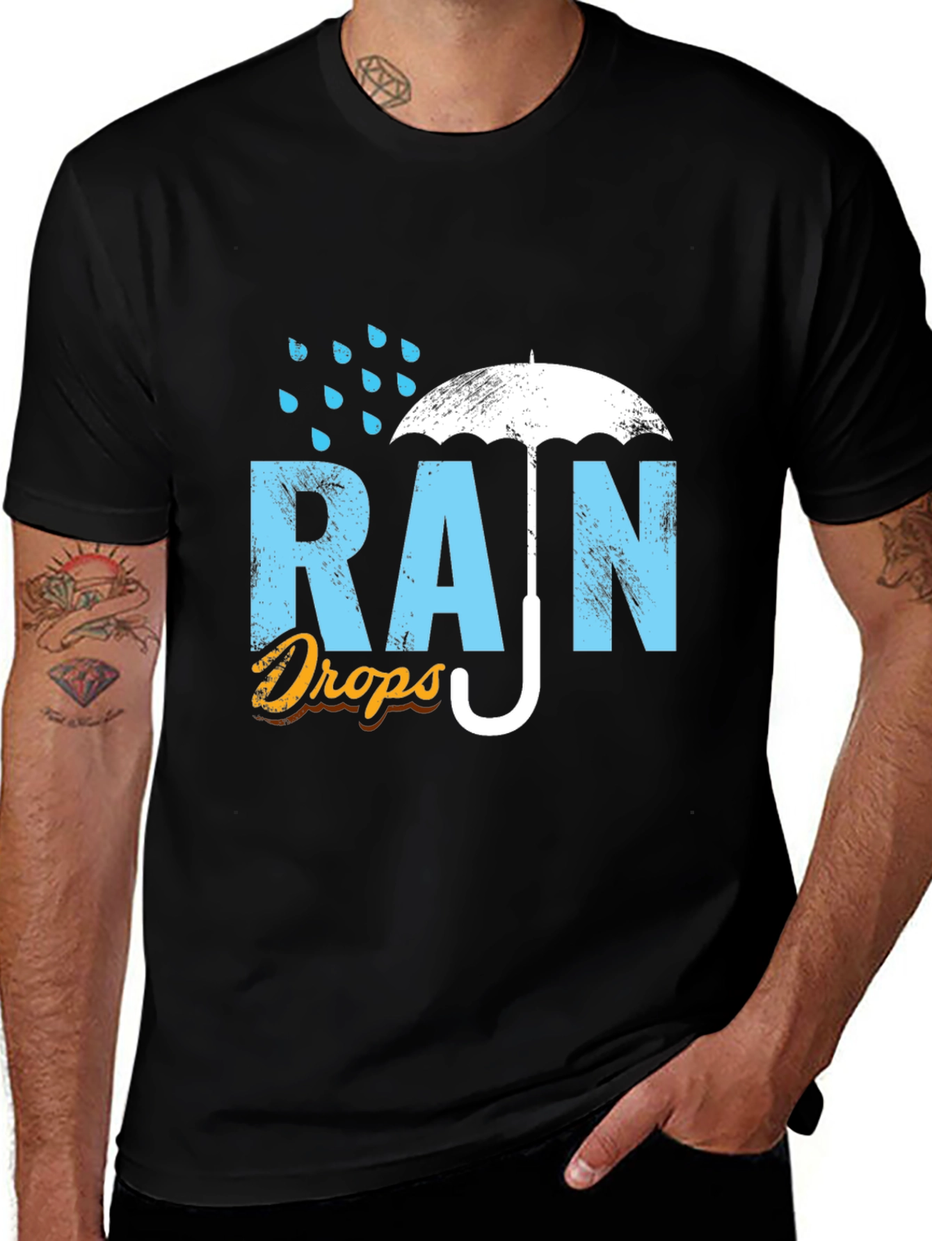 Rain Drops Graphic Tee - Weather Humor T-Shirt