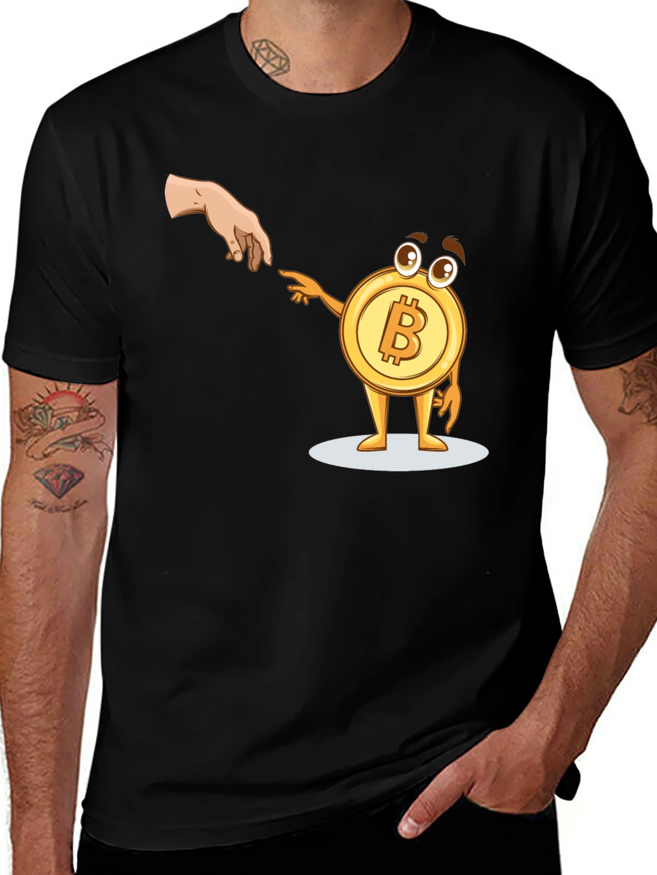 Variant 13 of Bitcoin Creation T-Shirt Funny Crypto Tee