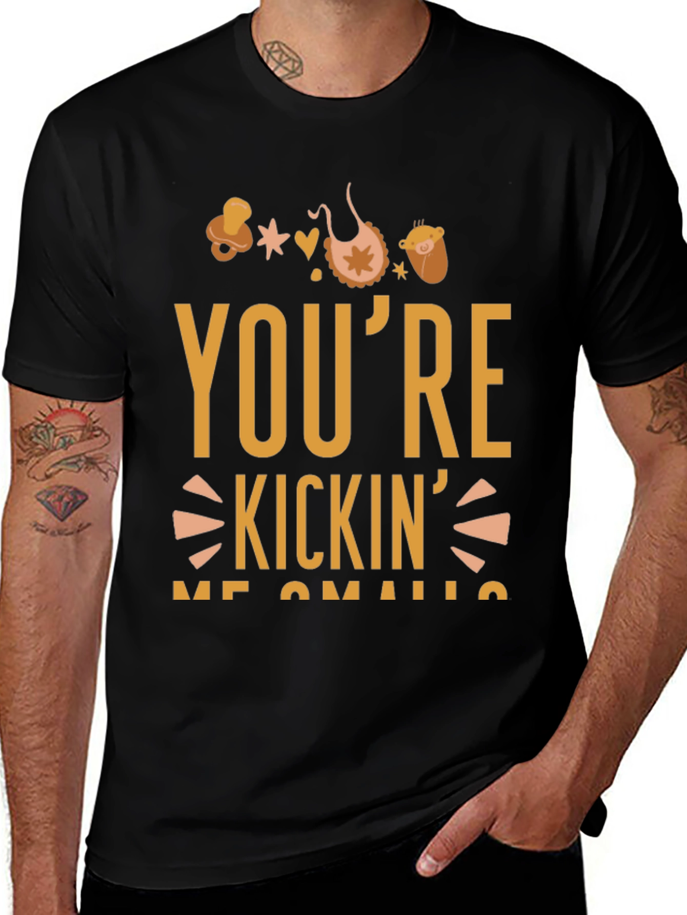 Variant 8 of You're Kickin' Me Smalls Black Graphic T-Shirt