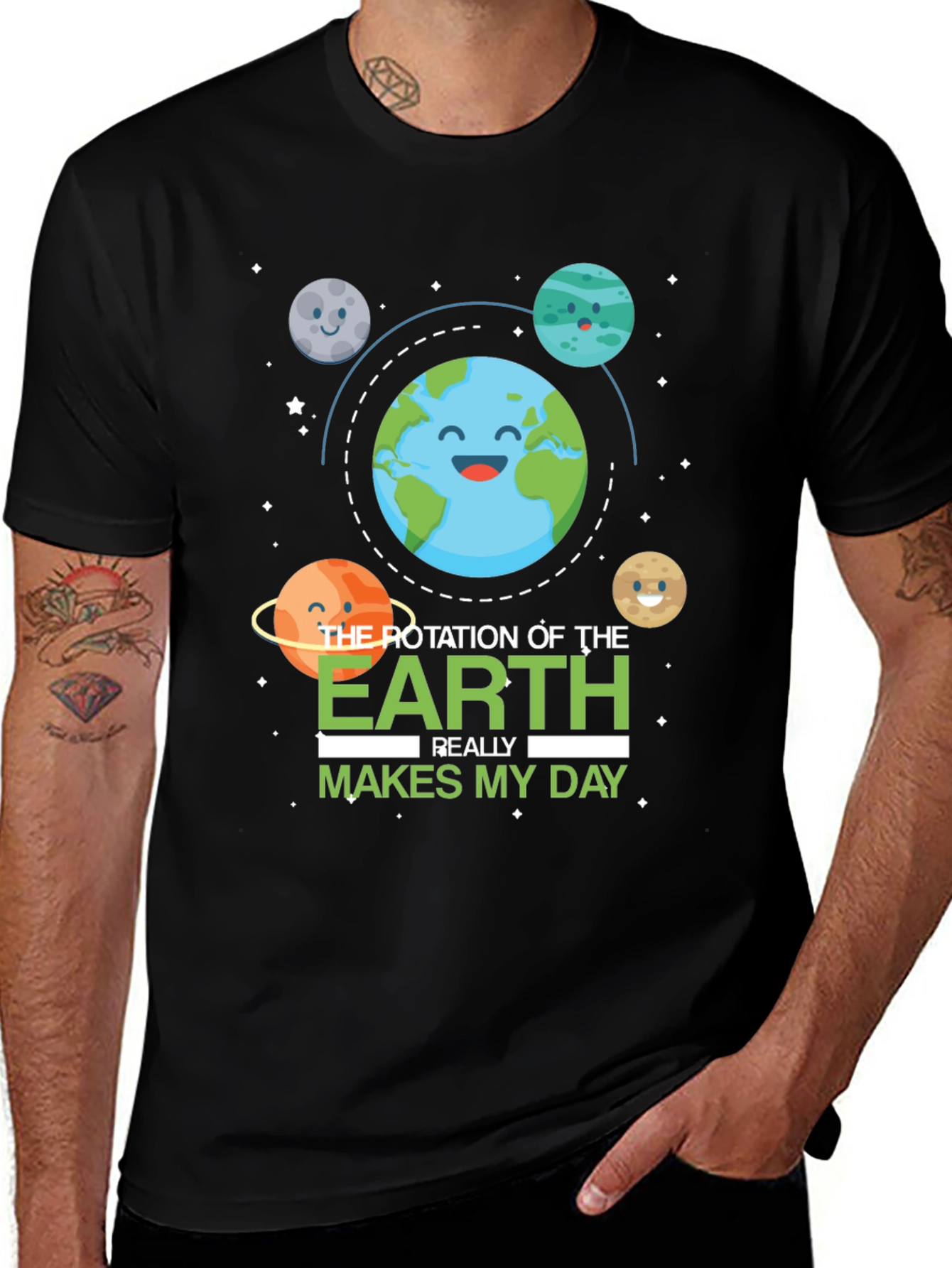 Variant 15 of Earth Rotation Makes My Day T-Shirt