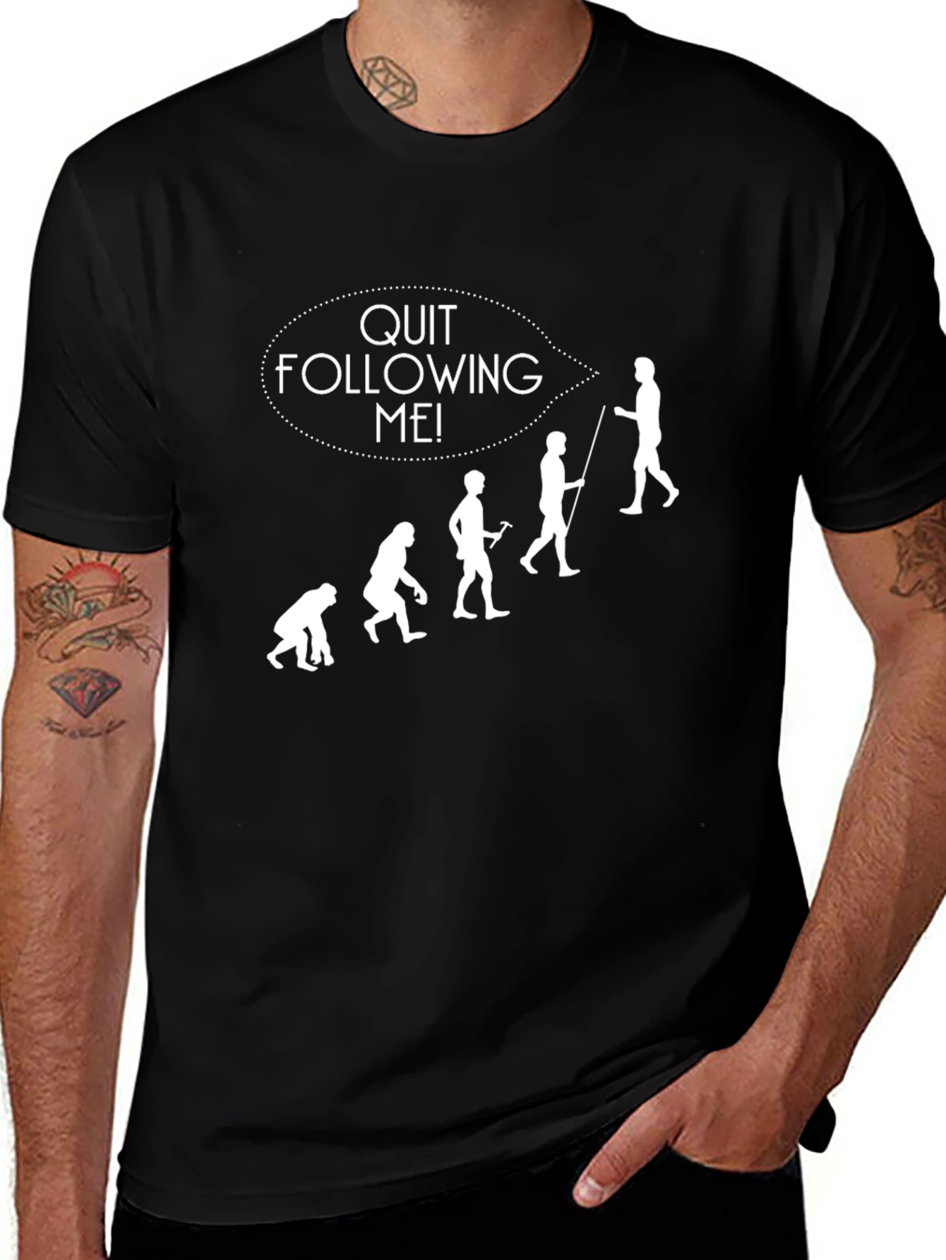 Variant 3 of Funny Evolution T-Shirt - Quit Following Me!