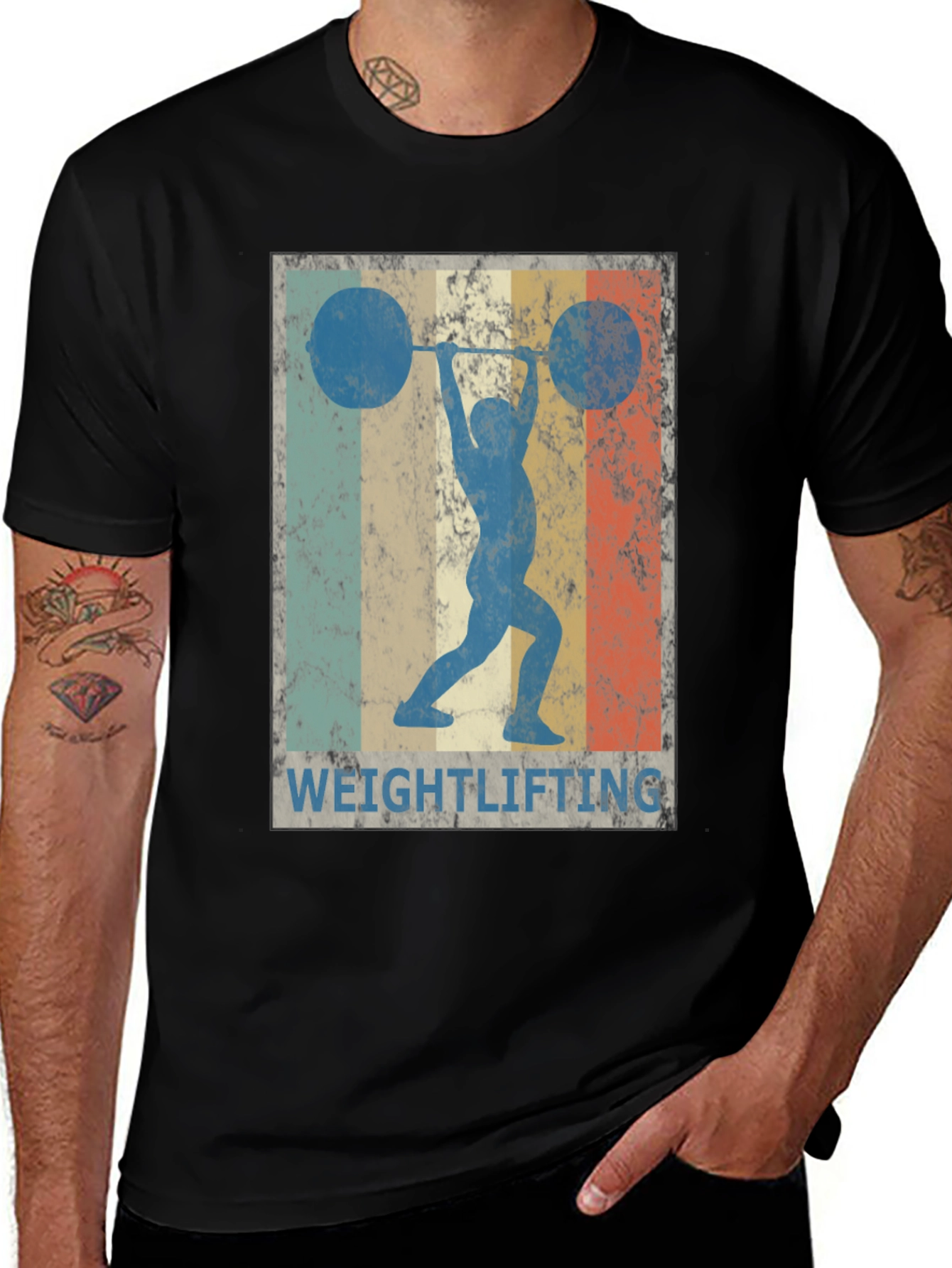 Variant 9 of Vintage Weightlifting T-Shirt, Retro Gym Tee