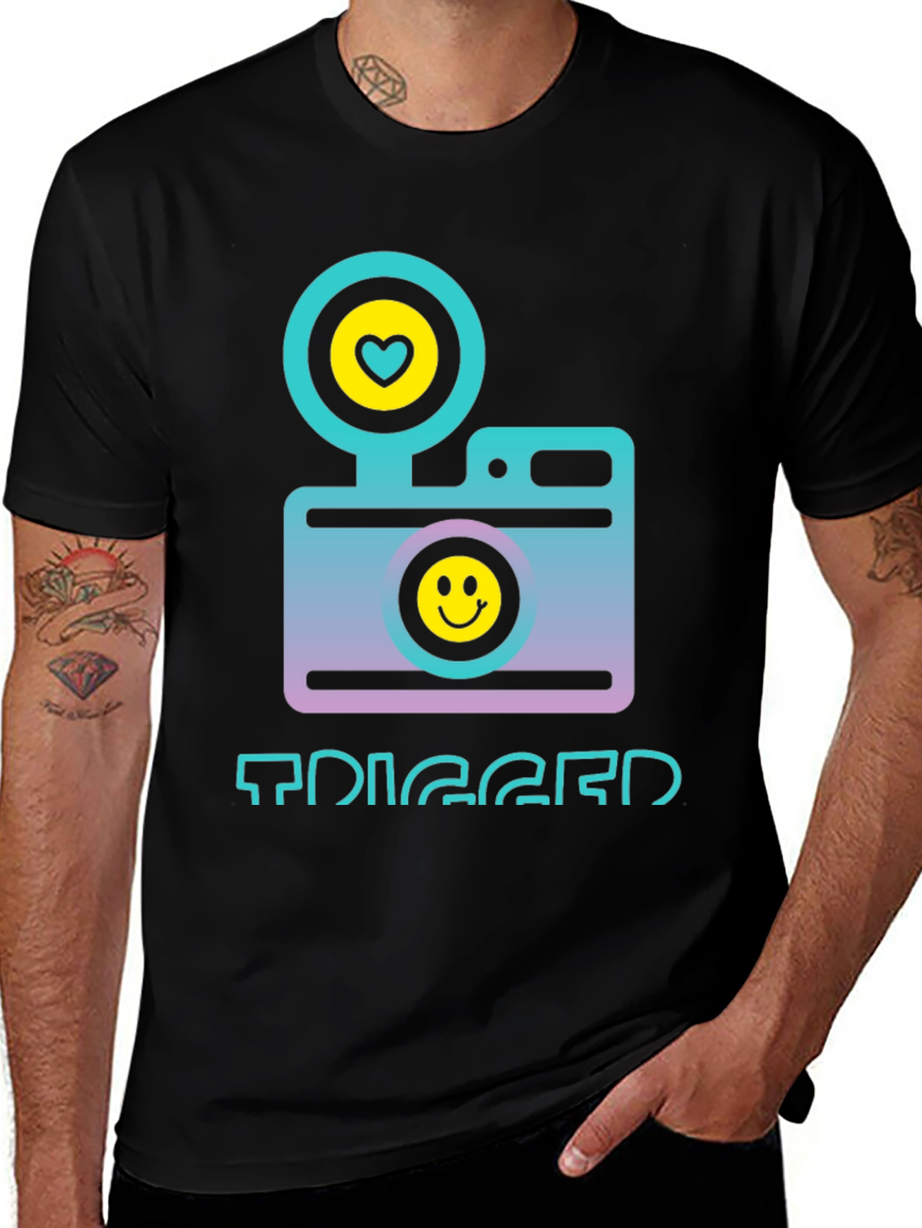 Triggered Camera Graphic T-Shirt - Trendy Casual Wear