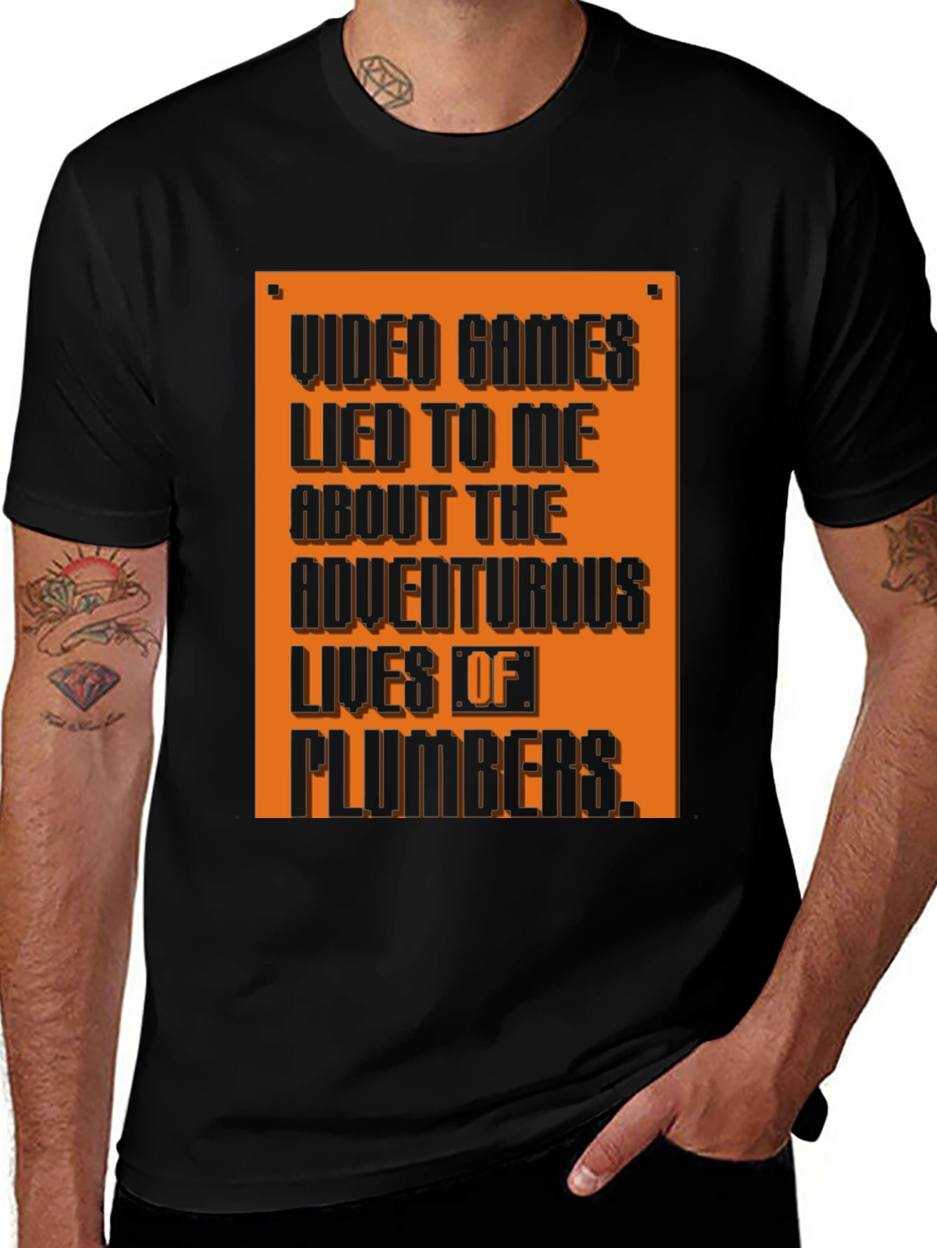 Variant 12 of Video Game Plumber Graphic T-Shirt
