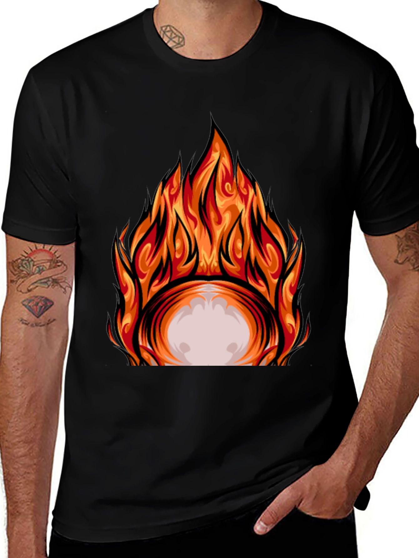 Variant 15 of Fiery Graphic Print Black T-Shirt