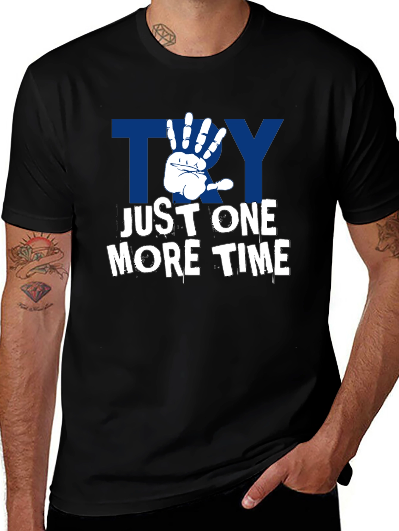 Variant 23 of Try Just One More Time Graphic Tee - Black