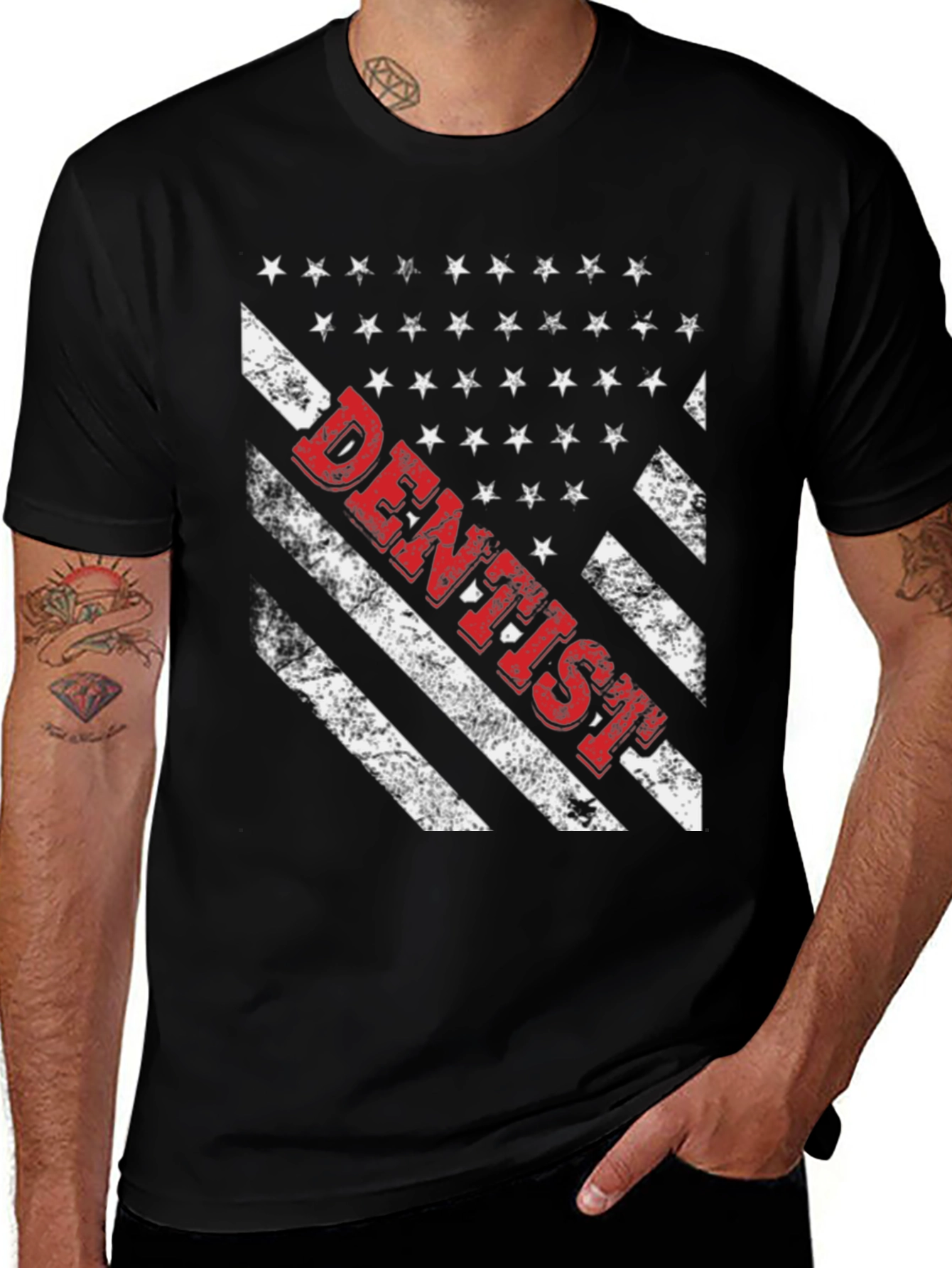 Variant 17 of Dentist American Flag T-Shirt - Patriotic Dental Tee