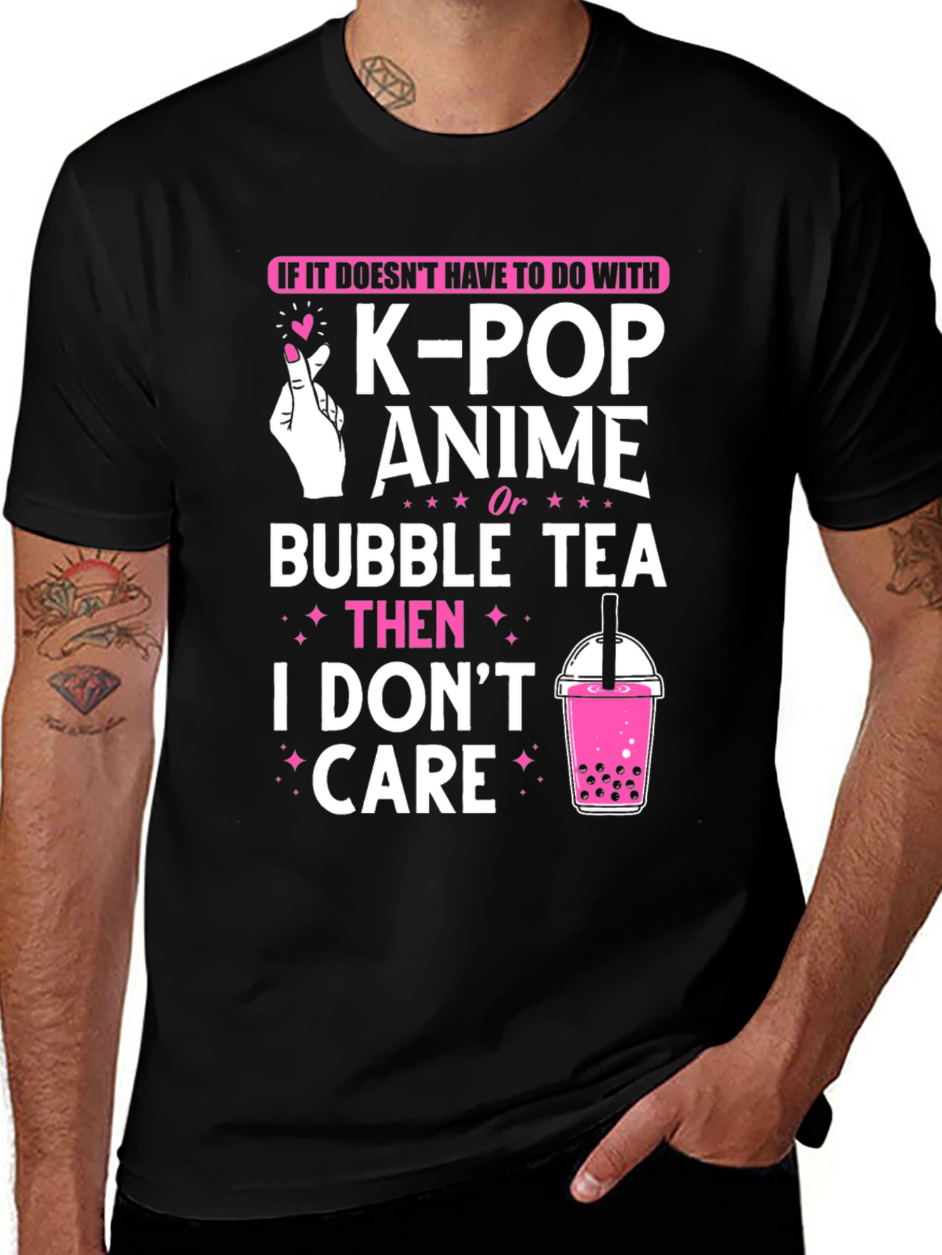 K-Pop Anime Bubble Tea T-Shirt - I Don't Care Tee