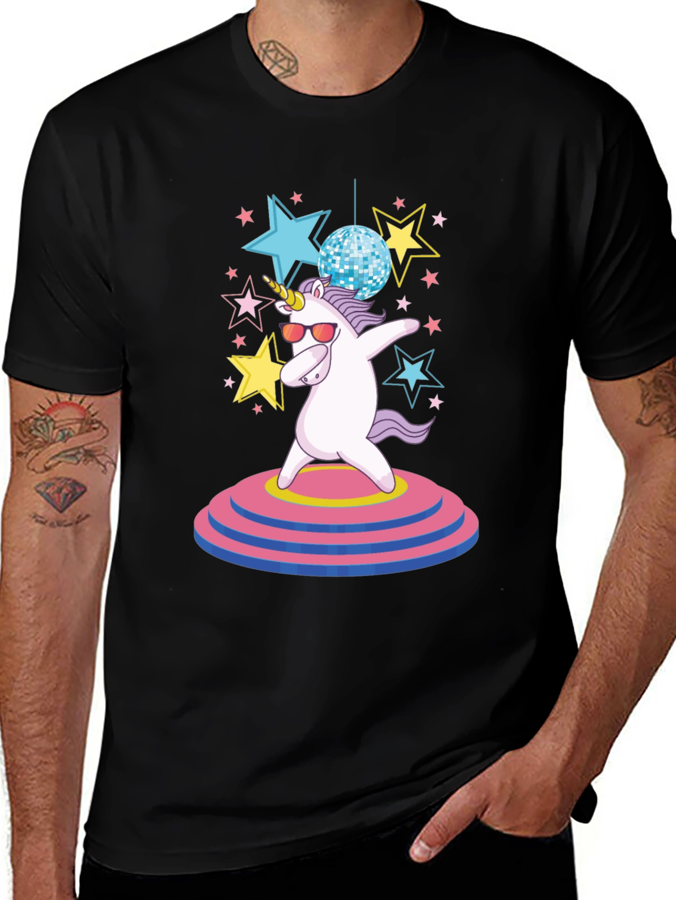Variant 3 of Dabbing Unicorn Disco T-Shirt