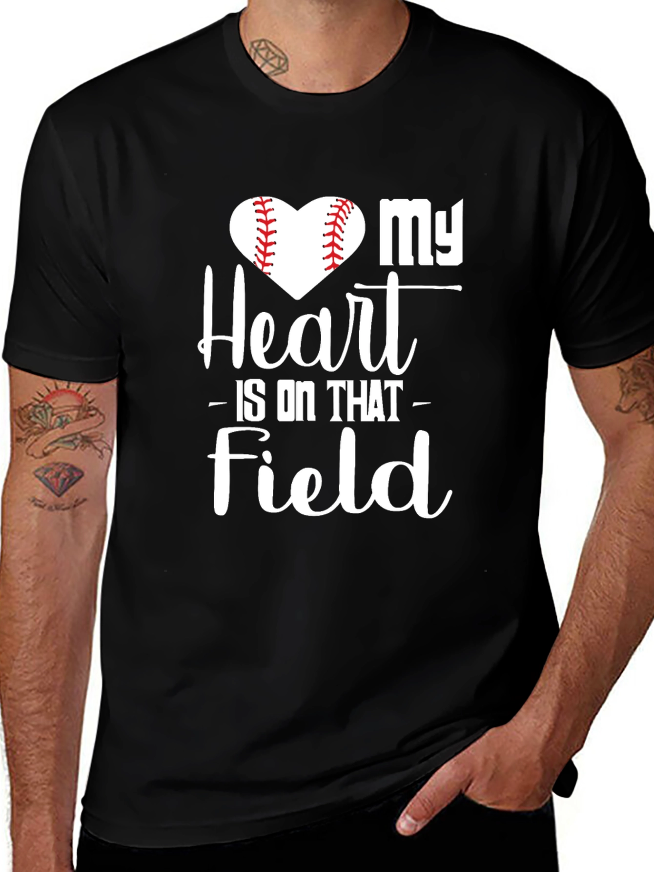 Baseball Heart On The Field Graphic T-Shirt