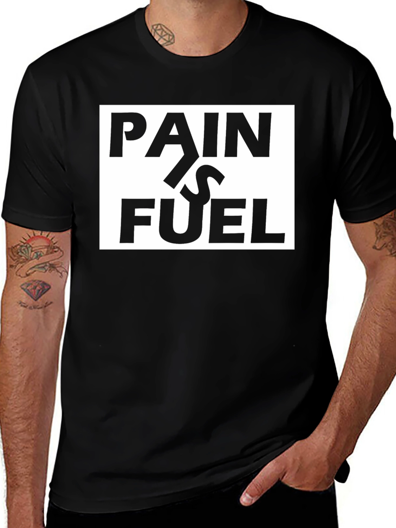 Variant 2 of Pain is Fuel Graphic T-Shirt - Motivational Workout Tee