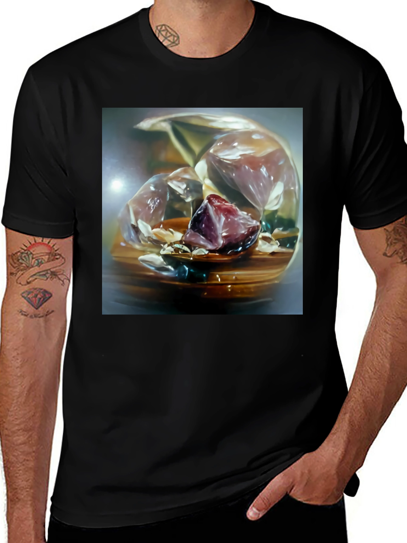 Variant 29 of Abstract Gemstone Graphic Tee - Unique Art Shirt