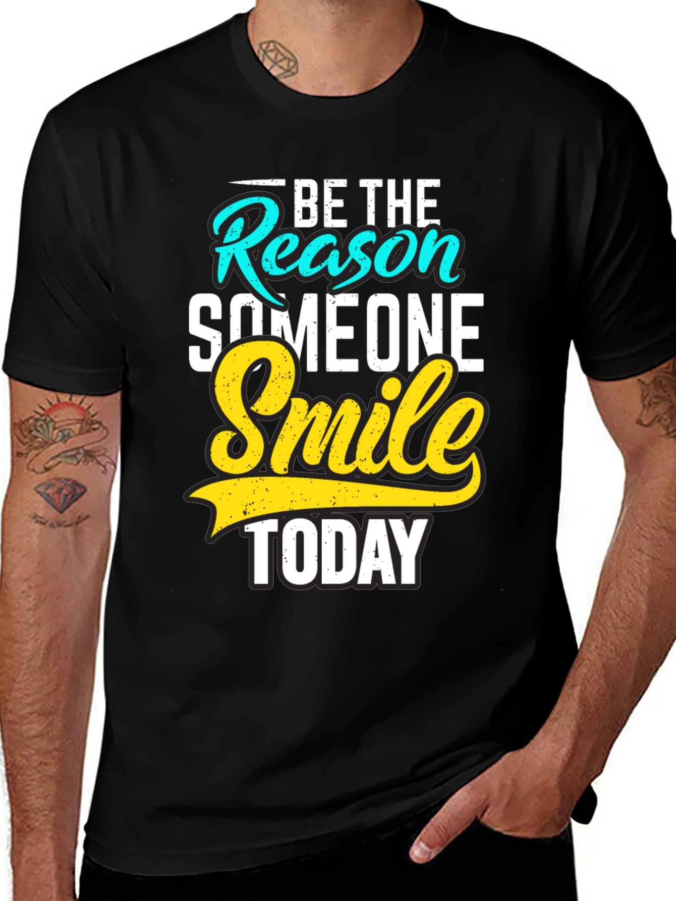 Variant 5 of Be the Reason Smile Today Black Graphic Tee