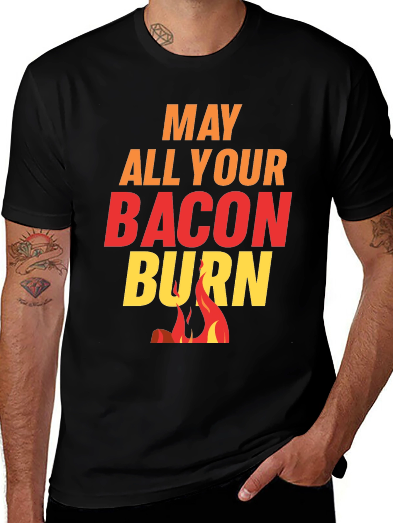 Variant 17 of May All Your Bacon Burn Novelty Graphic Tee