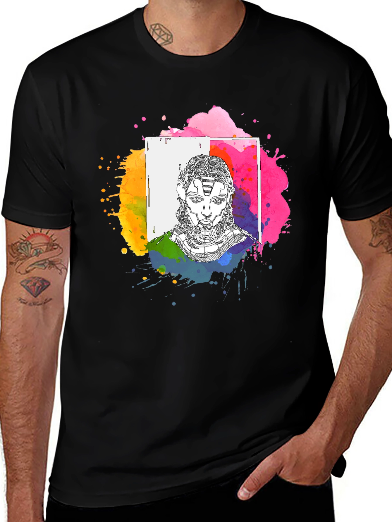 Variant 23 of Abstract Avatar Graphic Tee - Black Unisex T-Shirt