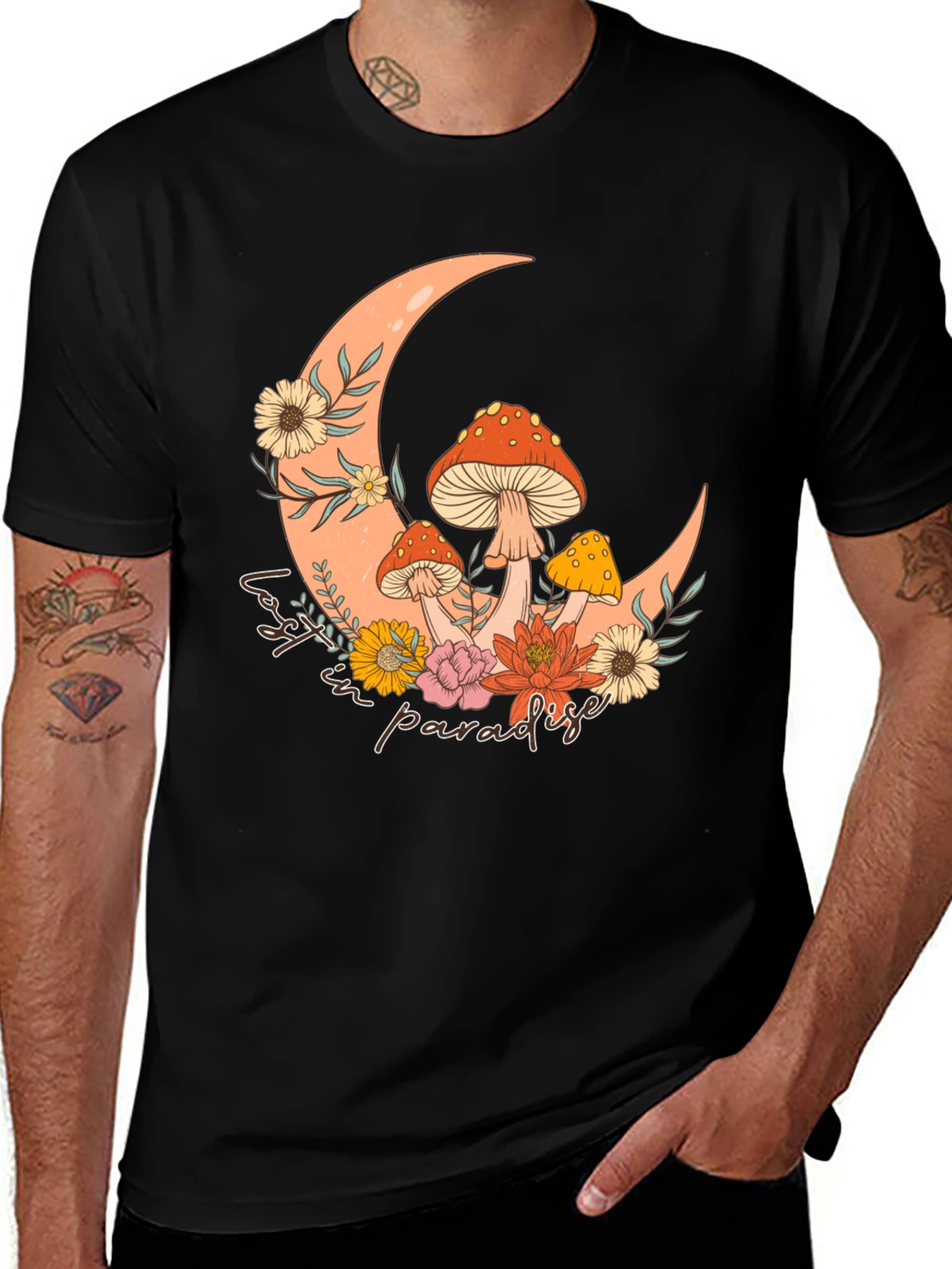 Variant 24 of Mushroom Moon Graphic T-Shirt - Relaxed Fit