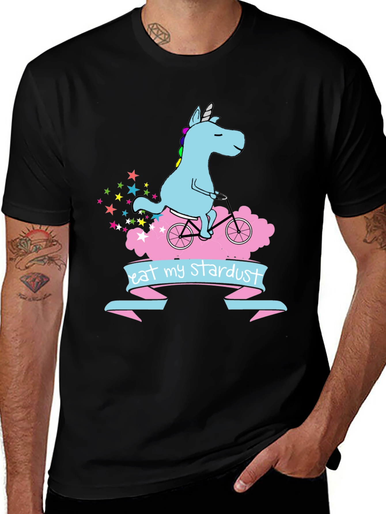 Variant 18 of Unicorn Eat My Stardust Black T-Shirt