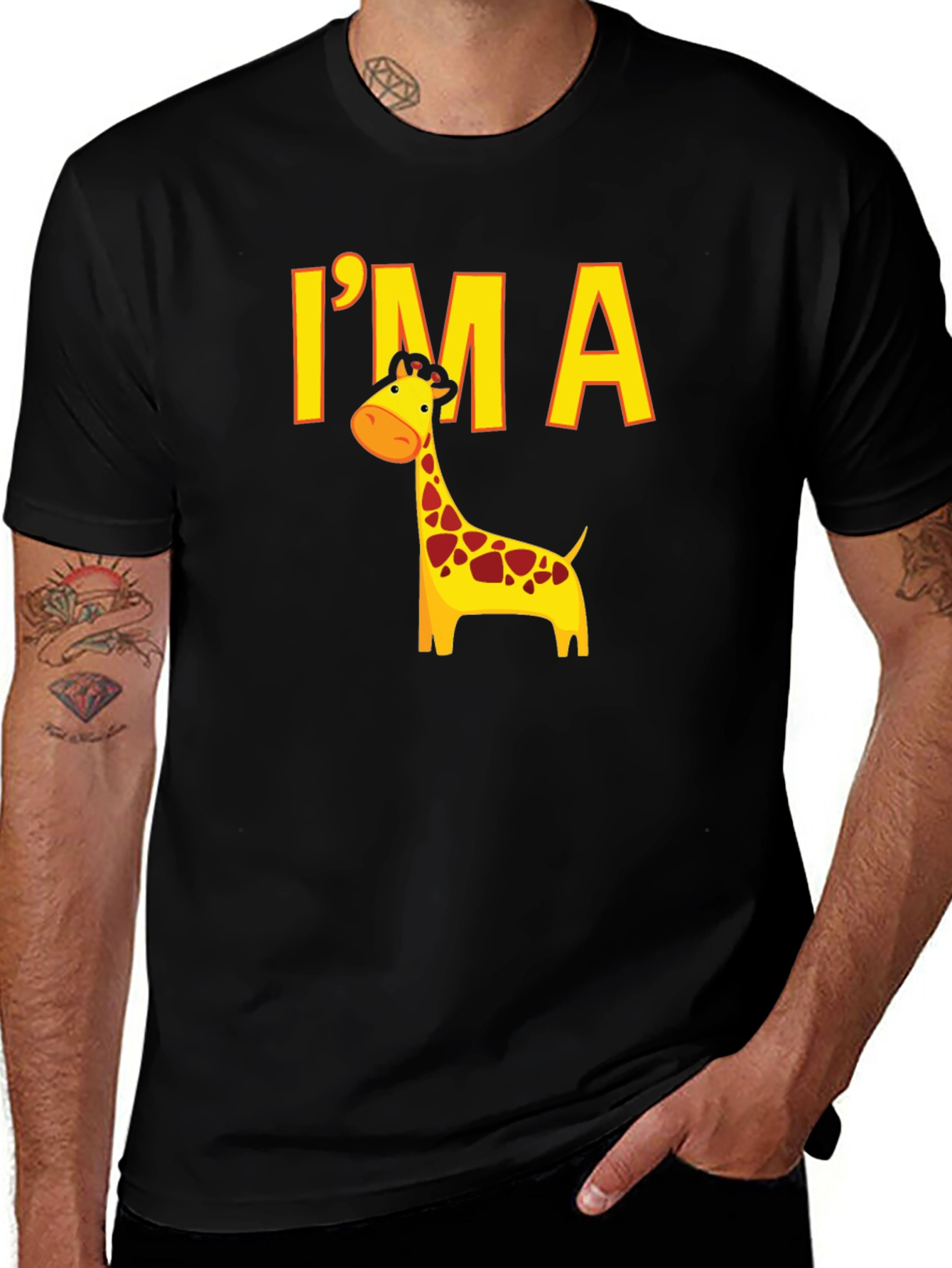 Variant 23 of I'm a Giraffe Black T-Shirt