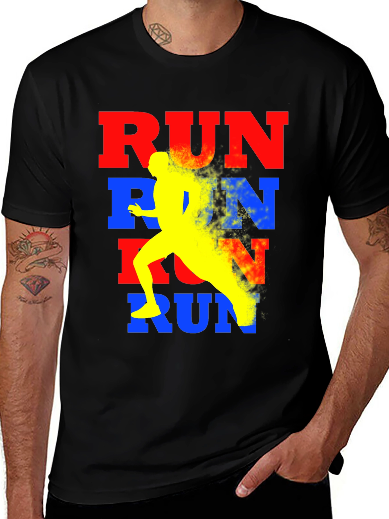 Variant 19 of Run Graphic Tee - Athlete Design