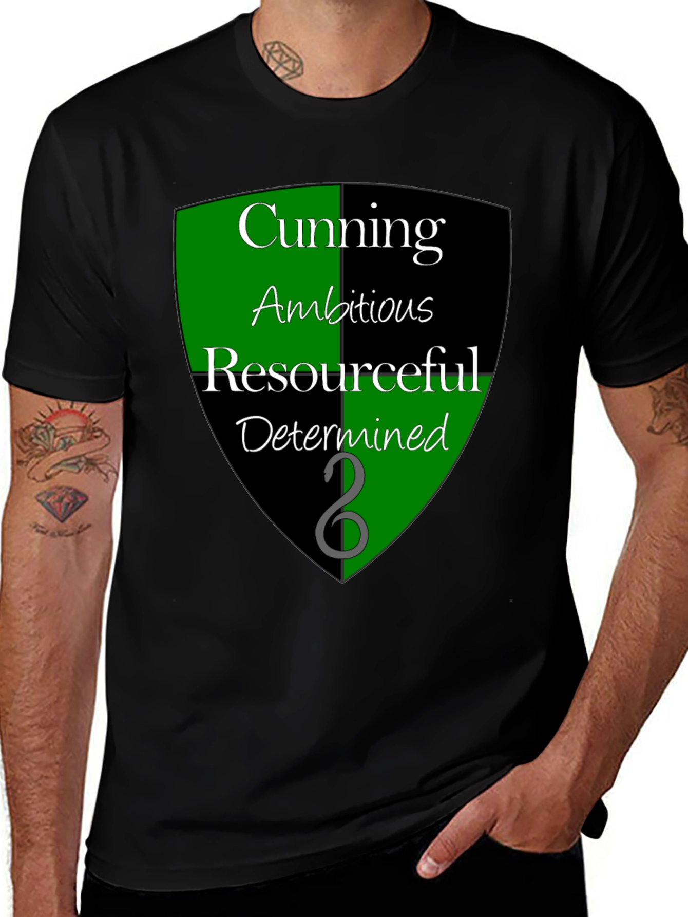 Slytherin House Traits T-Shirt - Cunning, Ambitious, Resourceful