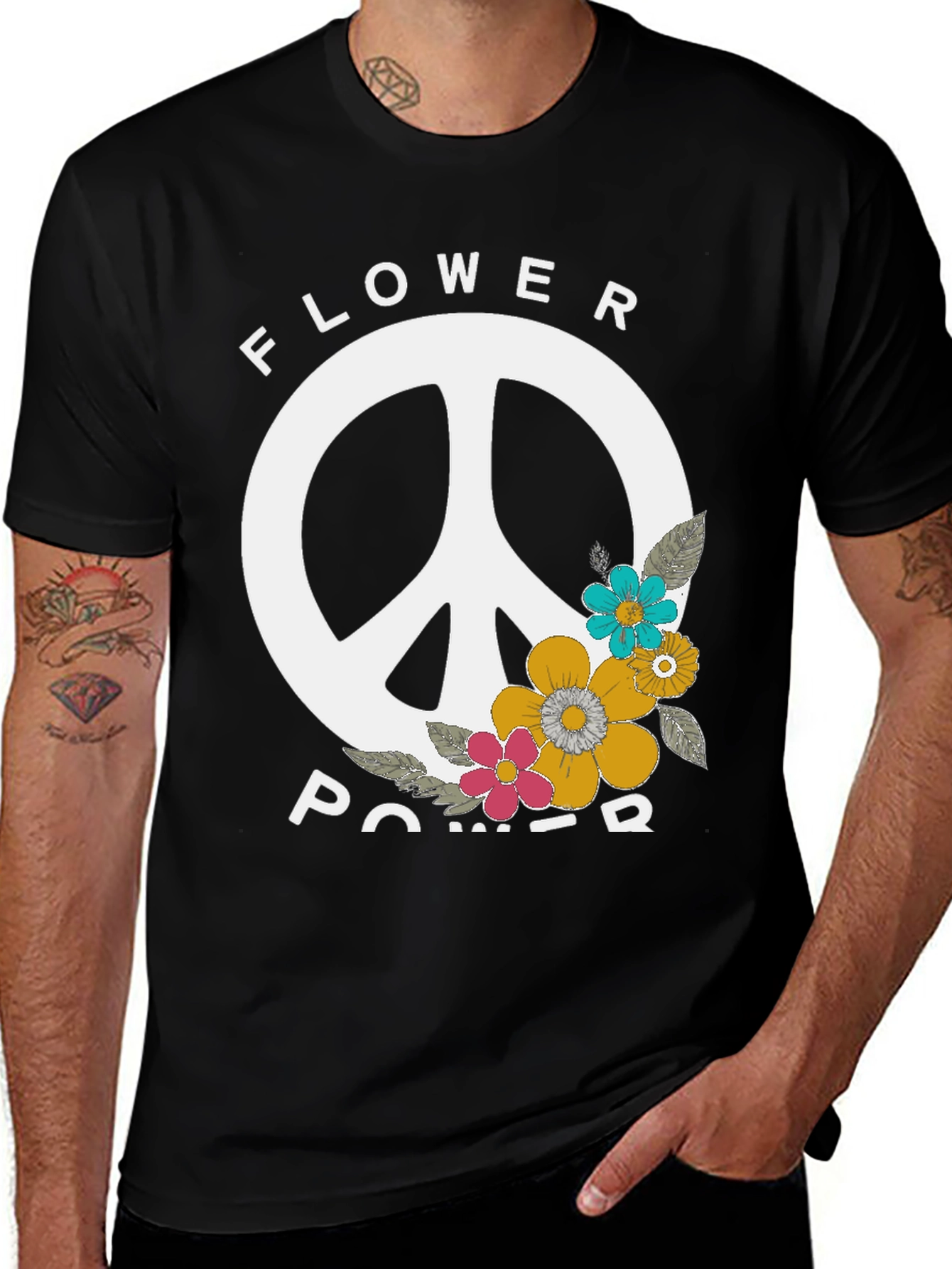 Variant 18 of Flower Power Peace Sign T-Shirt