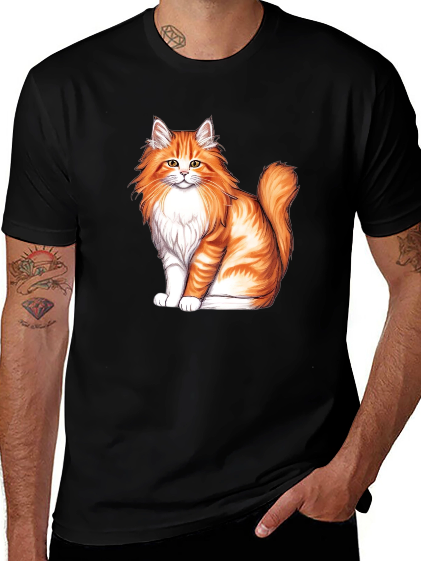 Variant 26 of Orange Tabby Cat Graphic T-Shirt