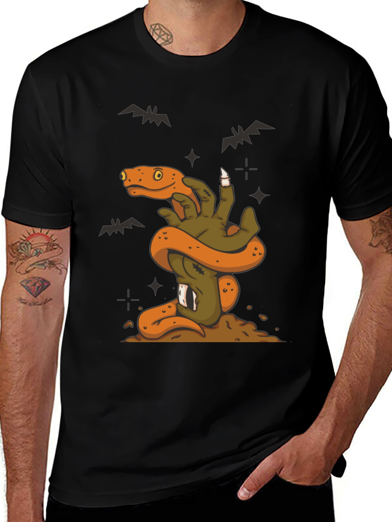 Variant 14 of Halloween Zombie Hand Snake T-Shirt