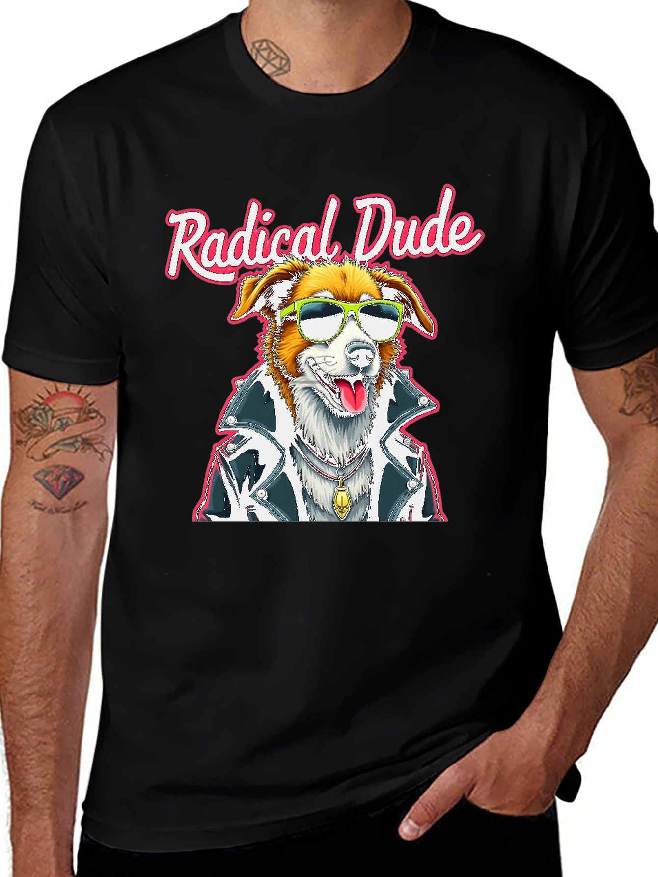 Variant 2 of Radical Dude Dog Graphic Tee - Cool Canine