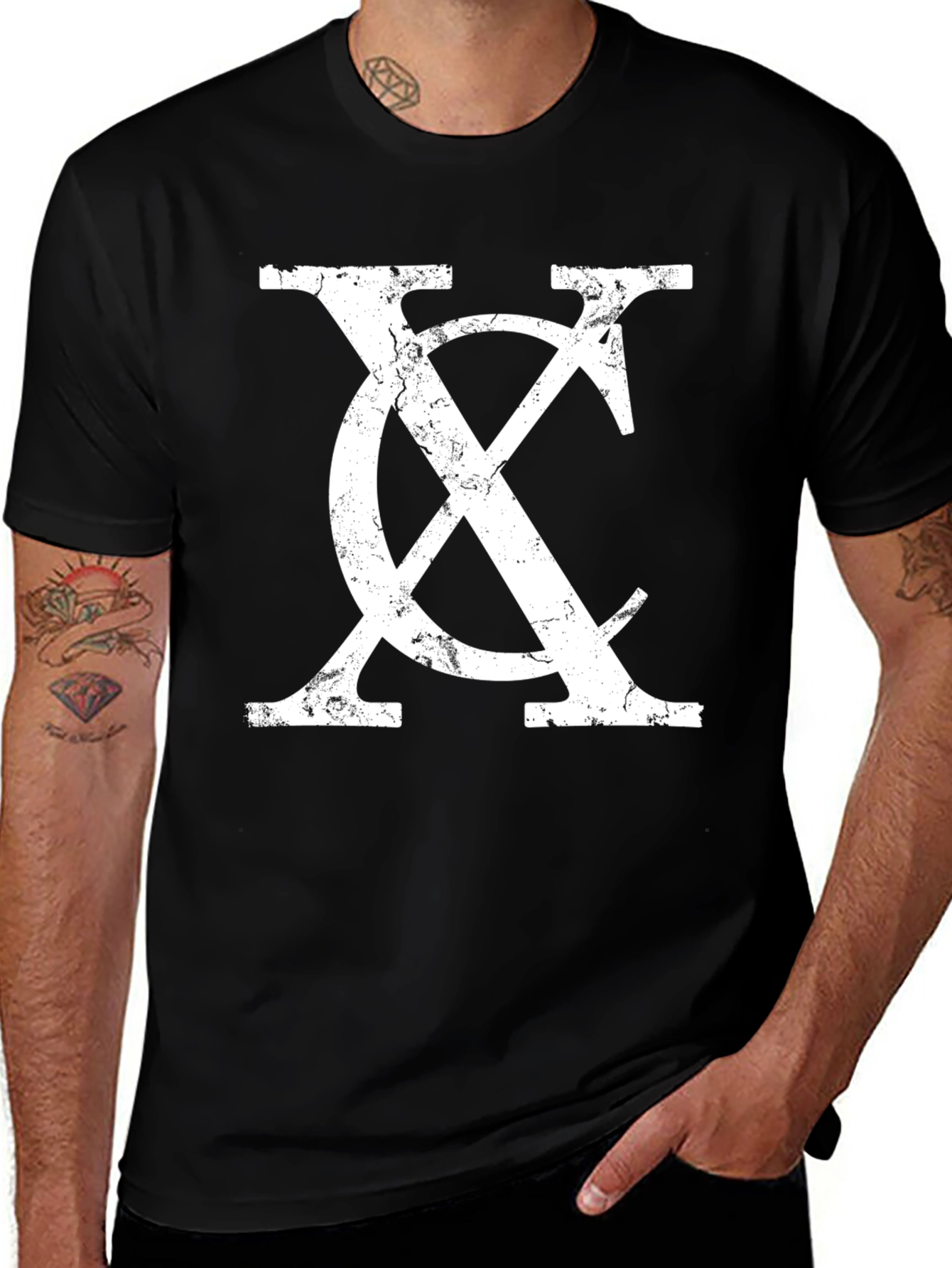 Variant 20 of Vintage Style XC Graphic Print Black T-Shirt