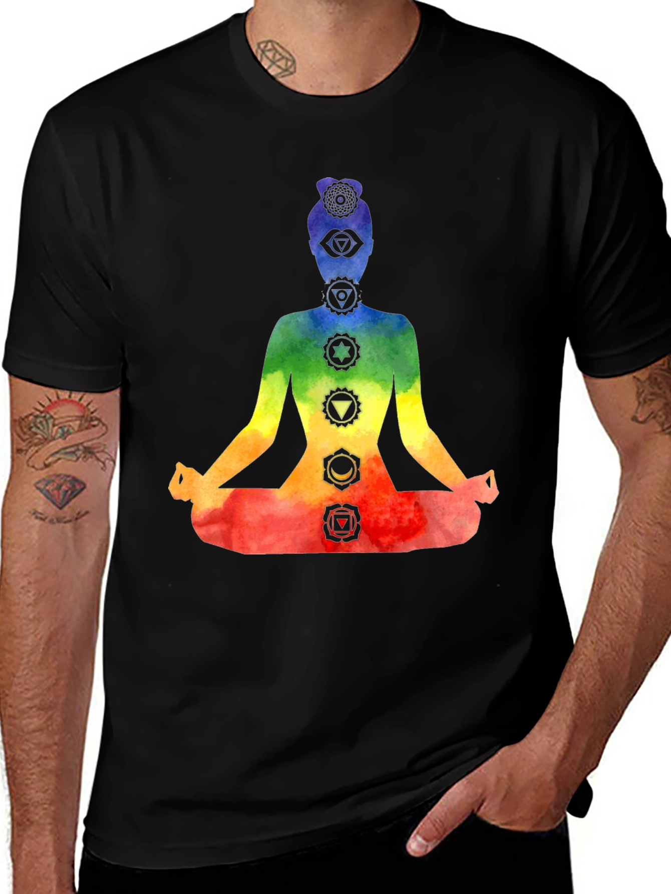 Variant 21 of Chakra Meditation T-Shirt Yoga Tee