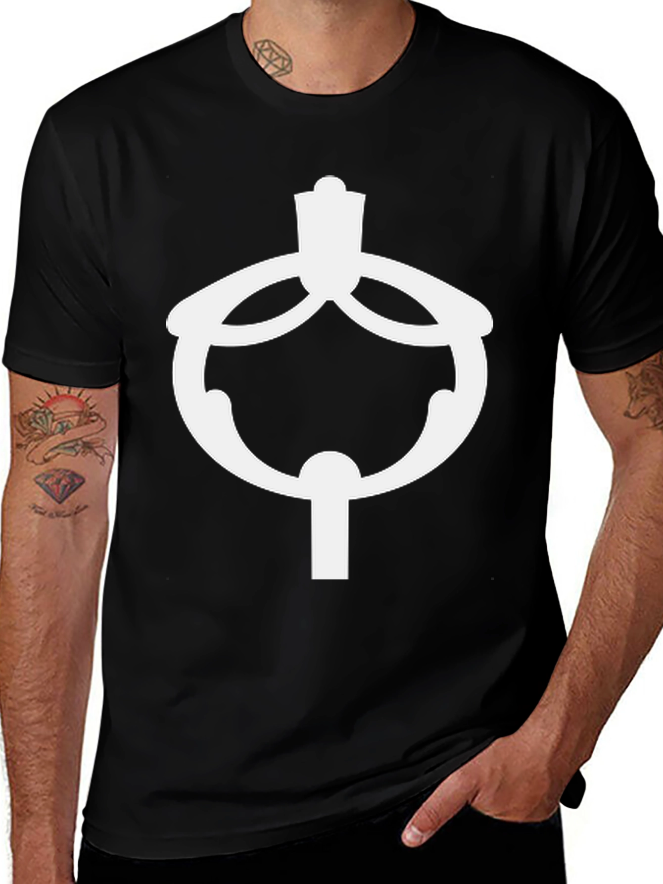 Variant 19 of Modern Knotwork Graphic Tee - Black