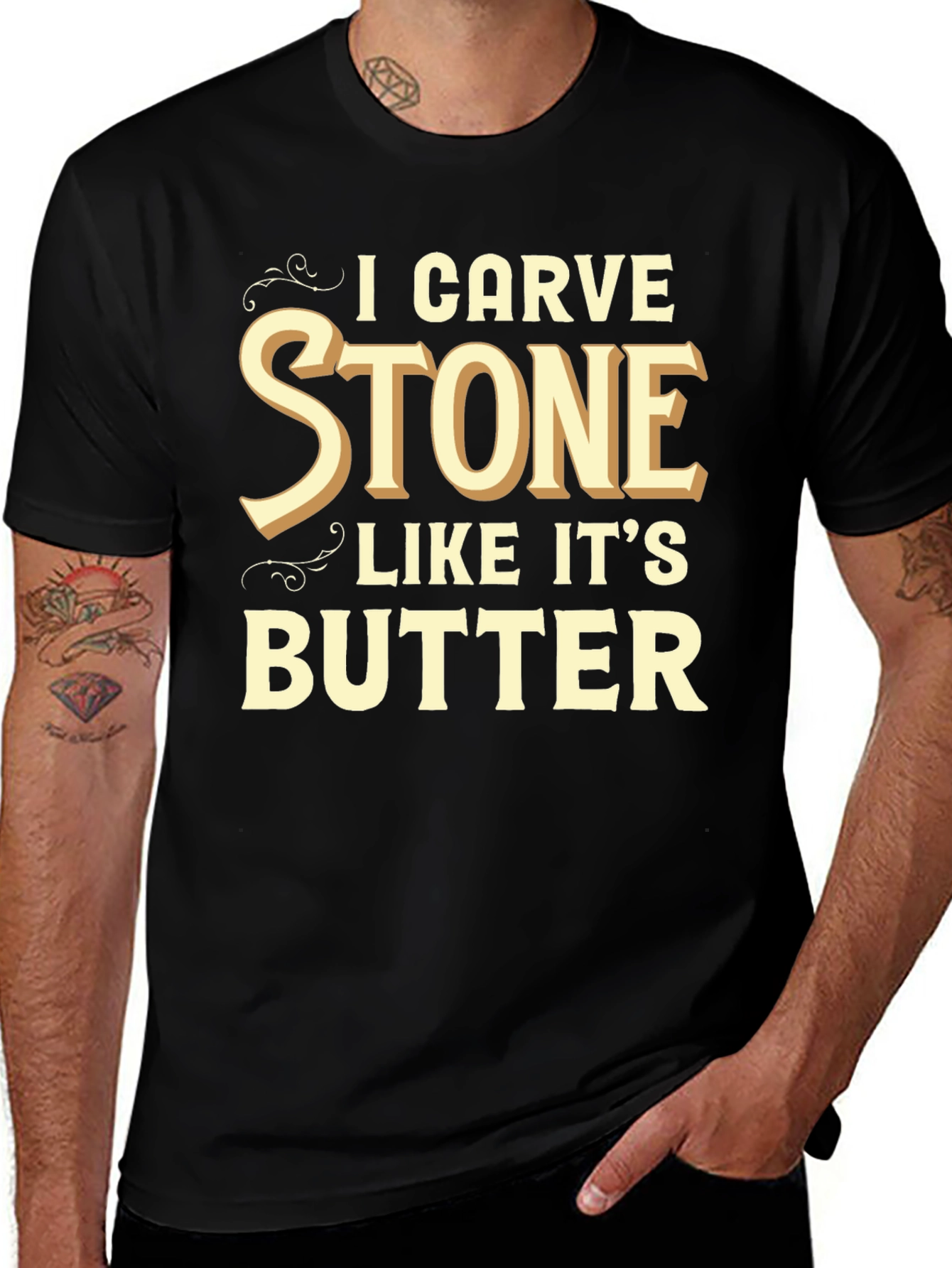 Variant 14 of I Carve Stone Like It's Butter Funny T-Shirt